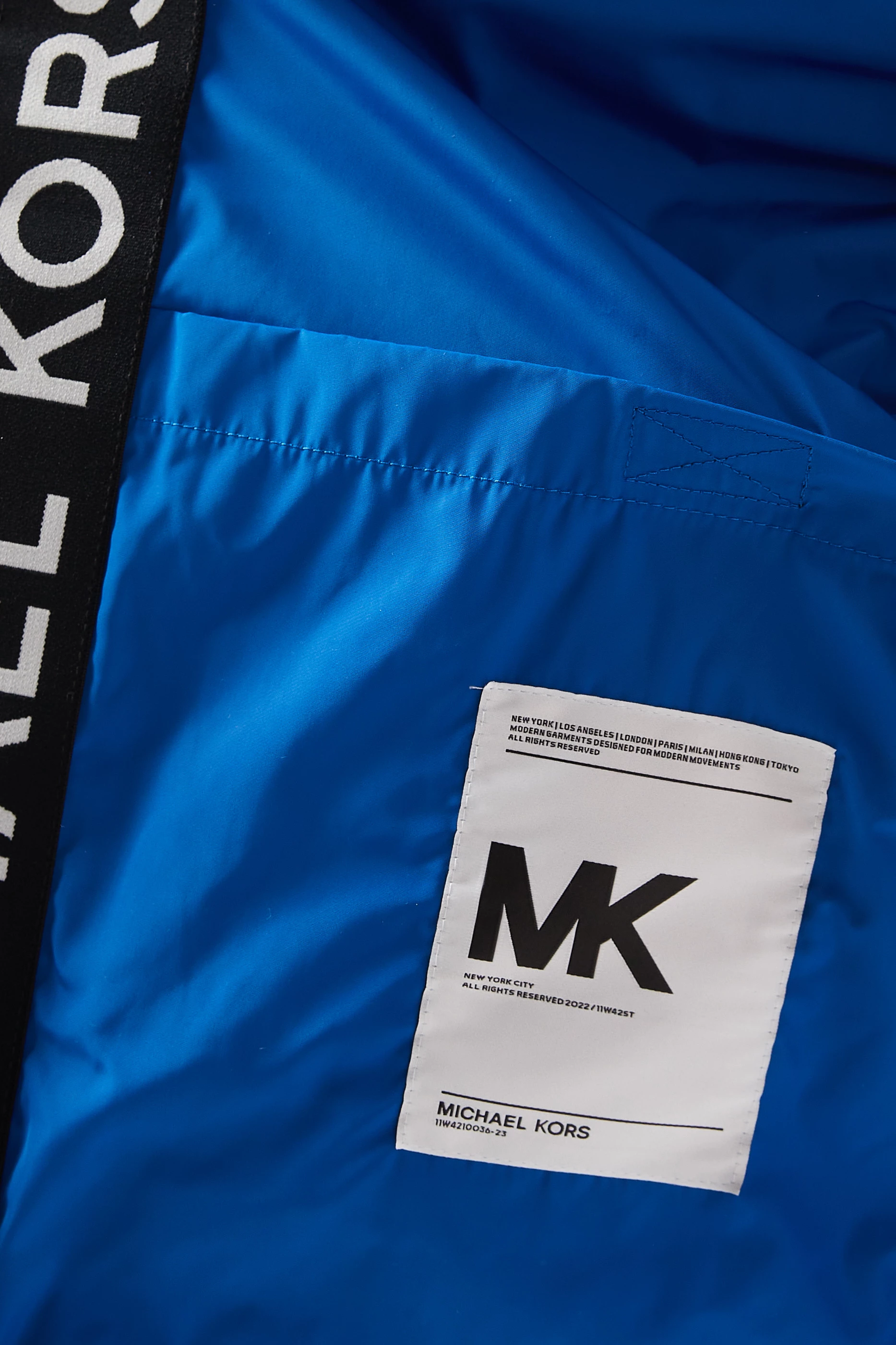 Buy Michael Kors Blue Logo Tape Windbreaker in Polyester For Men Online Ounass Saudi