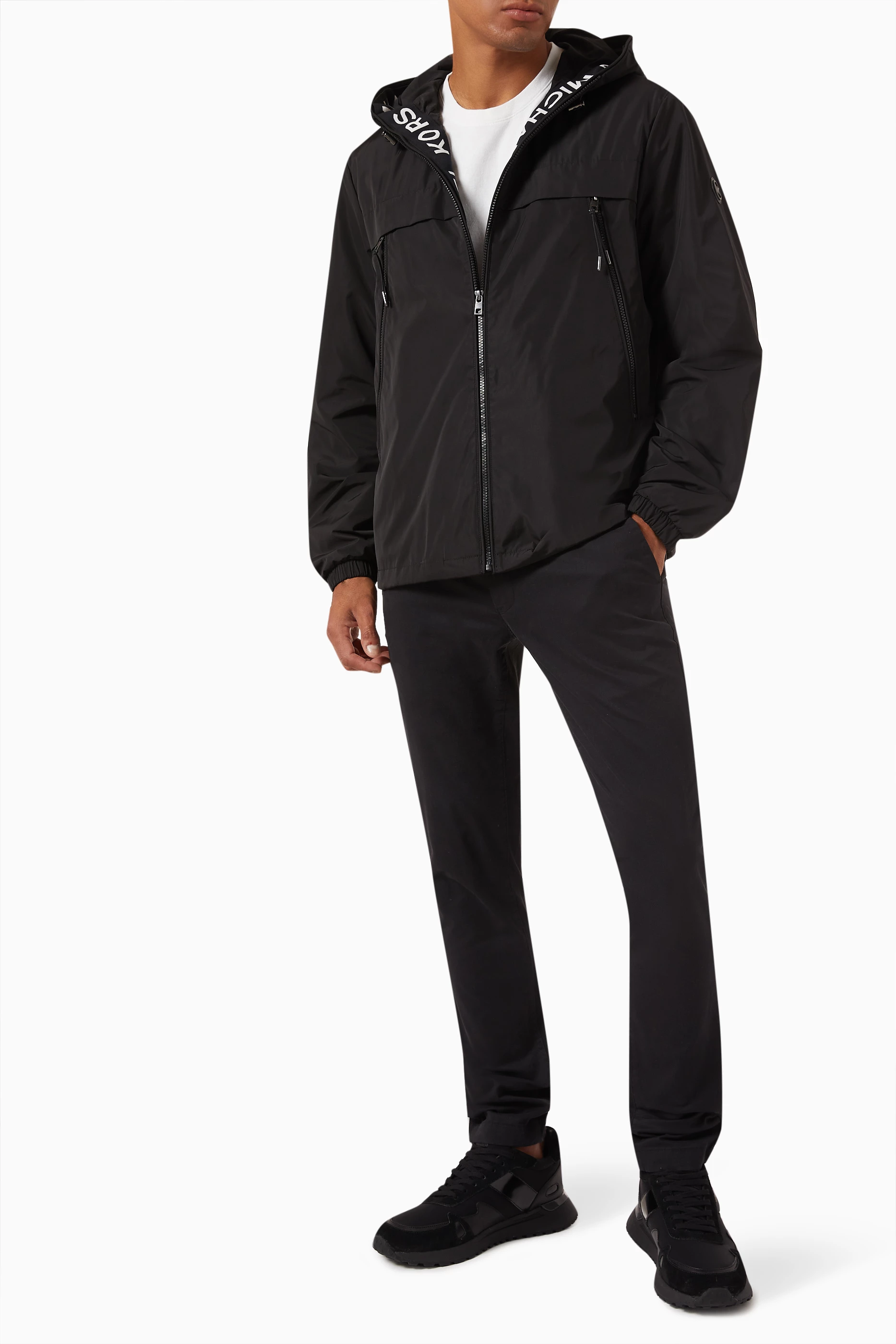 Michael kors black windbreaker discount
