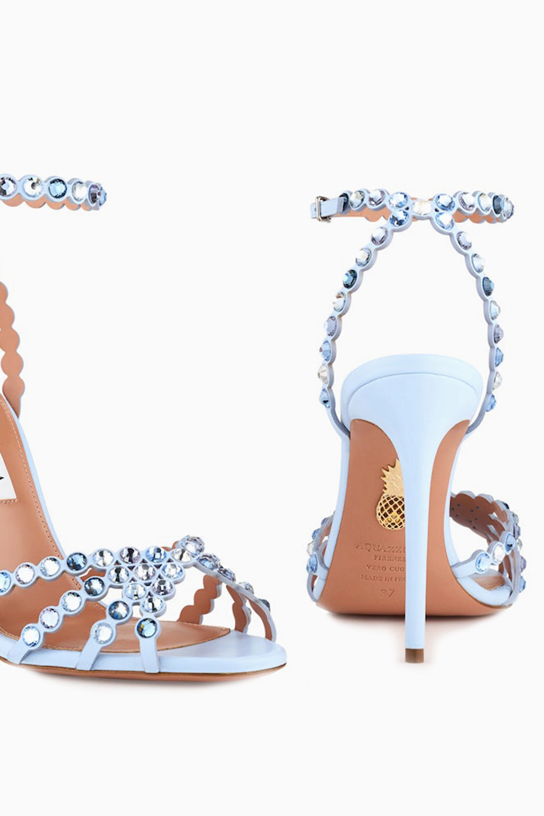 Buy Aquazzura Blue Tequila 105 Sandals in Nappa Leather For Women