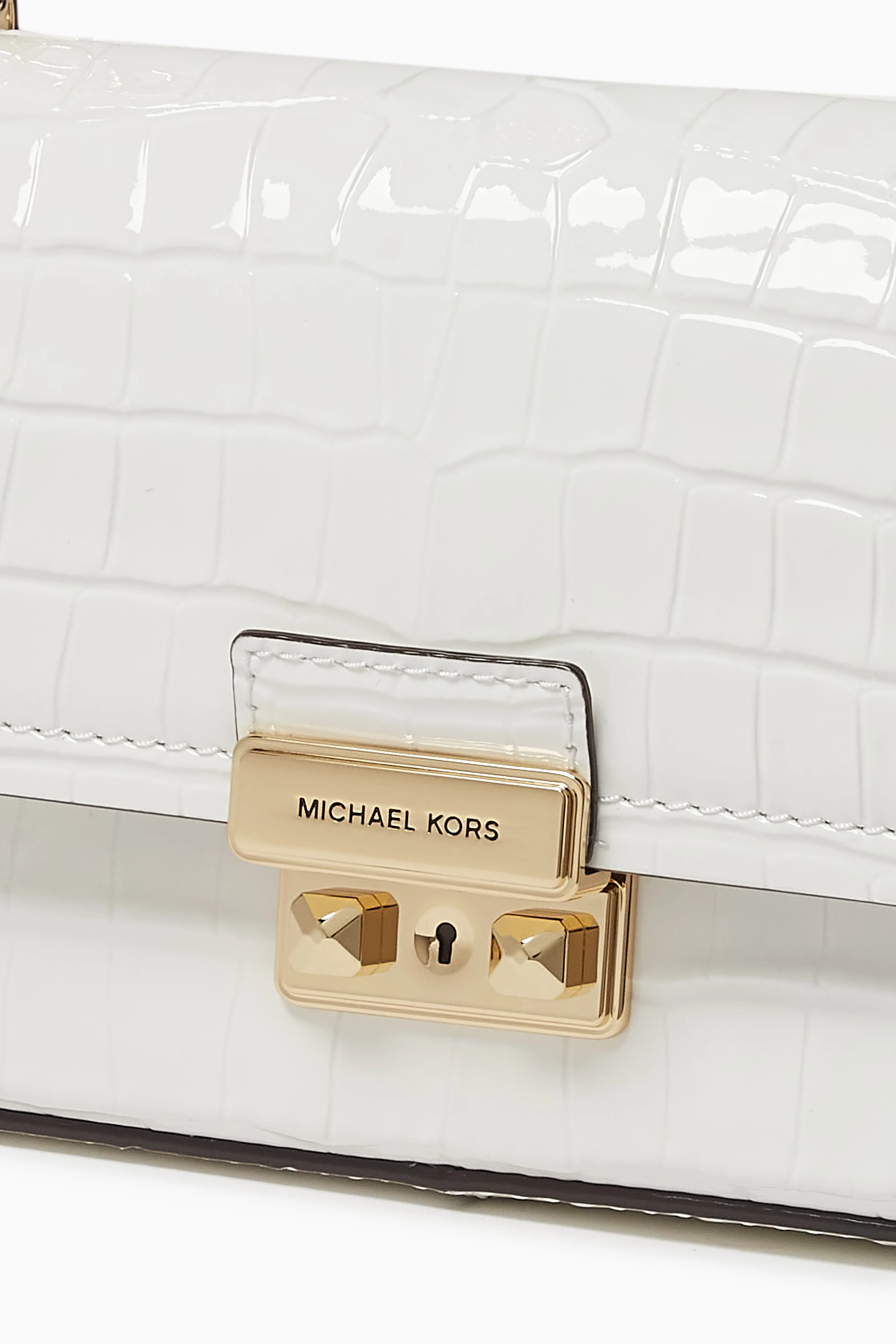 Buy Michael Kors White Small Tribeca Crossbody Bag in Croc embossed Leather For Women Online Ounass Saudi