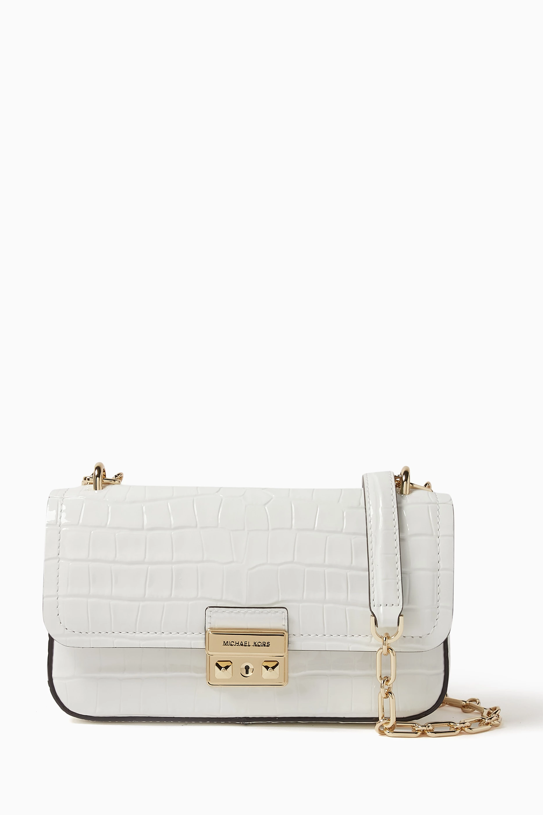 Buy Michael Kors White Small Tribeca Crossbody Bag in Croc embossed Leather For Women Online Ounass Saudi