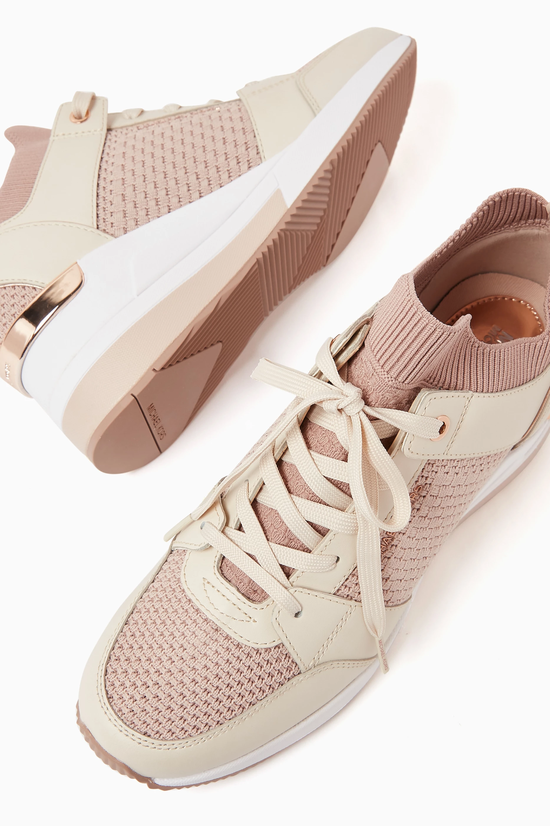 Michael kors pink wedges sales