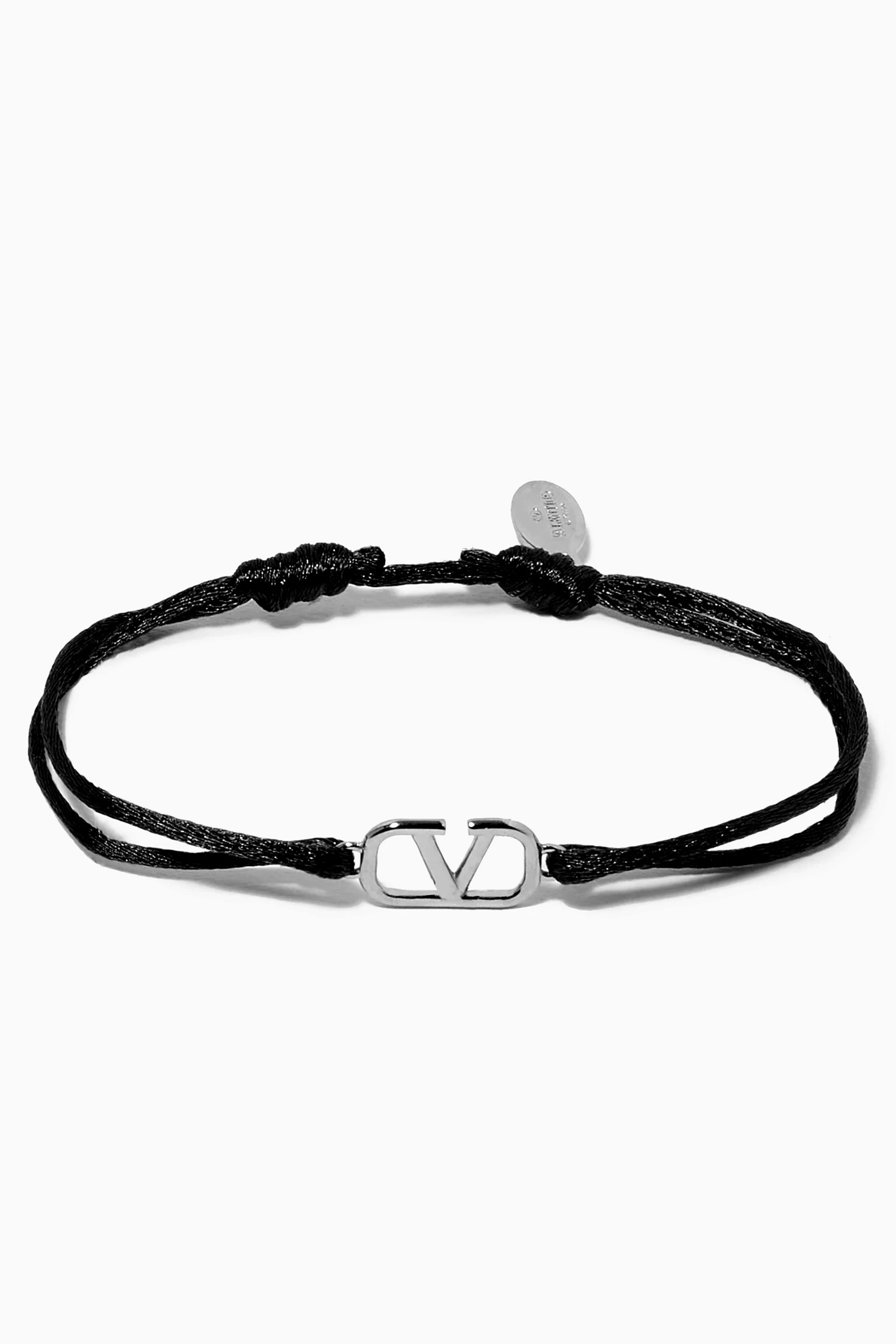 Buy Valentino Garavani Black Valentino Garavani VLOGO Signature Bracelet in Cotton For Men Online Ounass Saudi