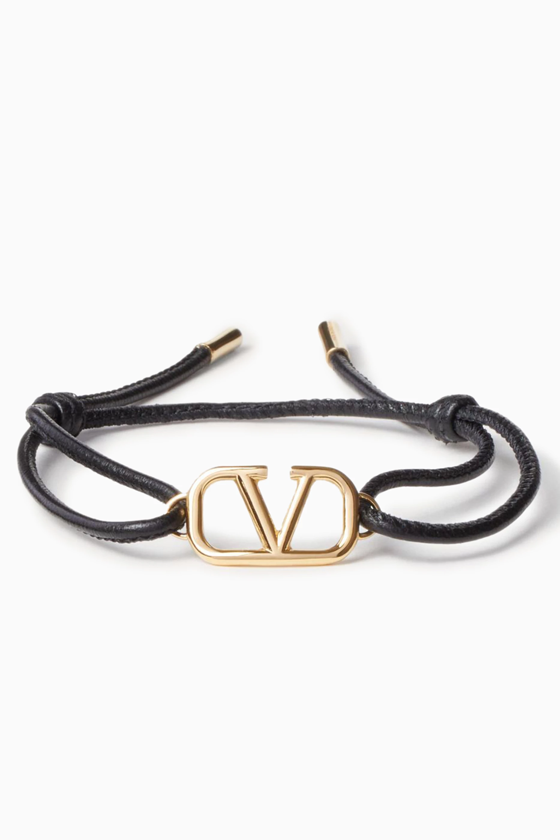 Buy Valentino Garavani Black Valentino Garavani VLOGO Signature Bracelet in Leather For Men Online Ounass Saudi
