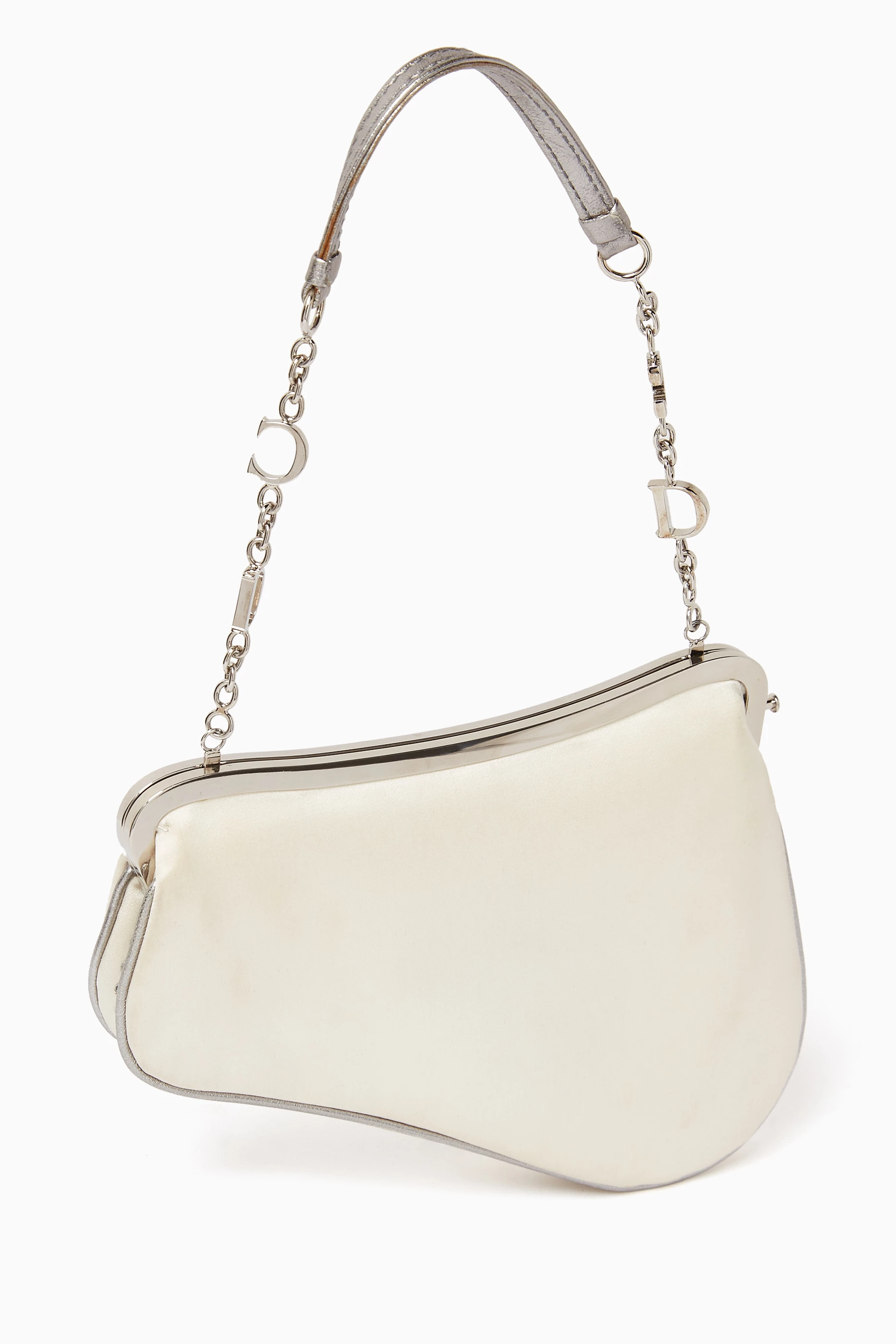 Buy Christian Dior Pre Loved White Mini Saddle Embellished Bag in Silk Satin For Women Online Ounass Saudi