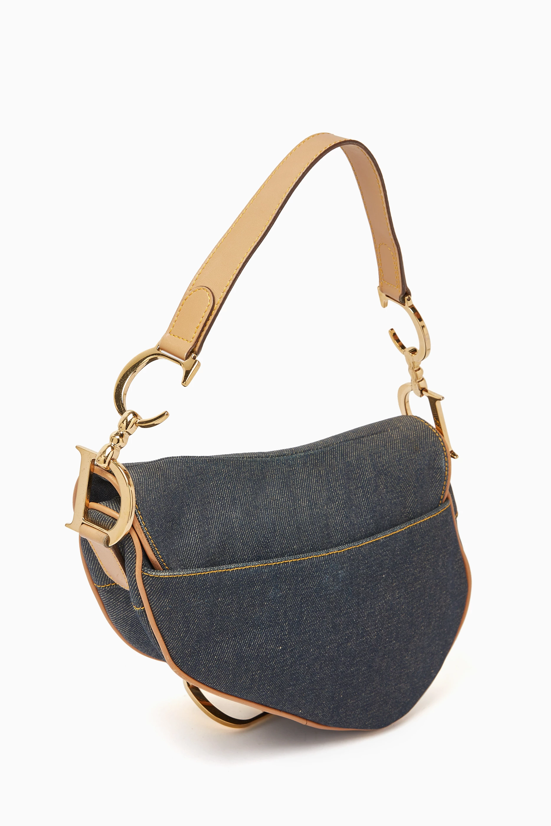 Buy Christian Dior Pre-Loved Blue Galliano Saddle Bag in Denim