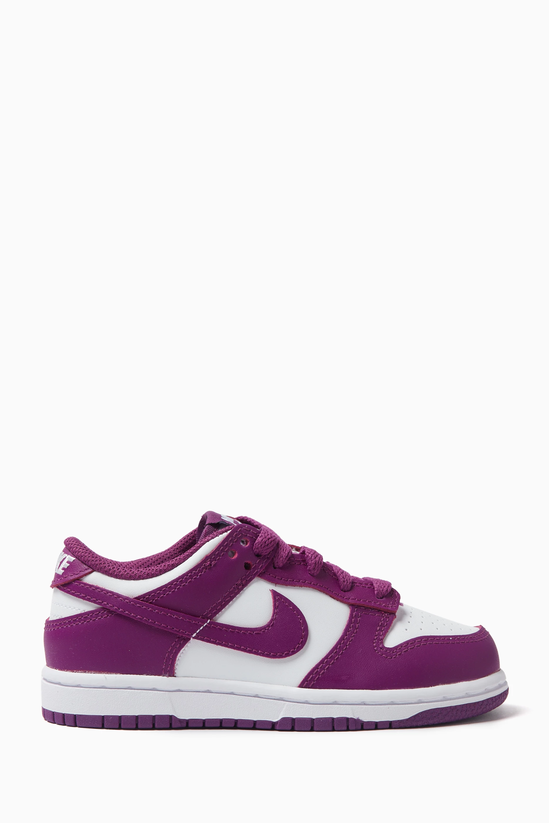 Buy Nike Purple Dunk Low Sneakers in Leather For Boys Online