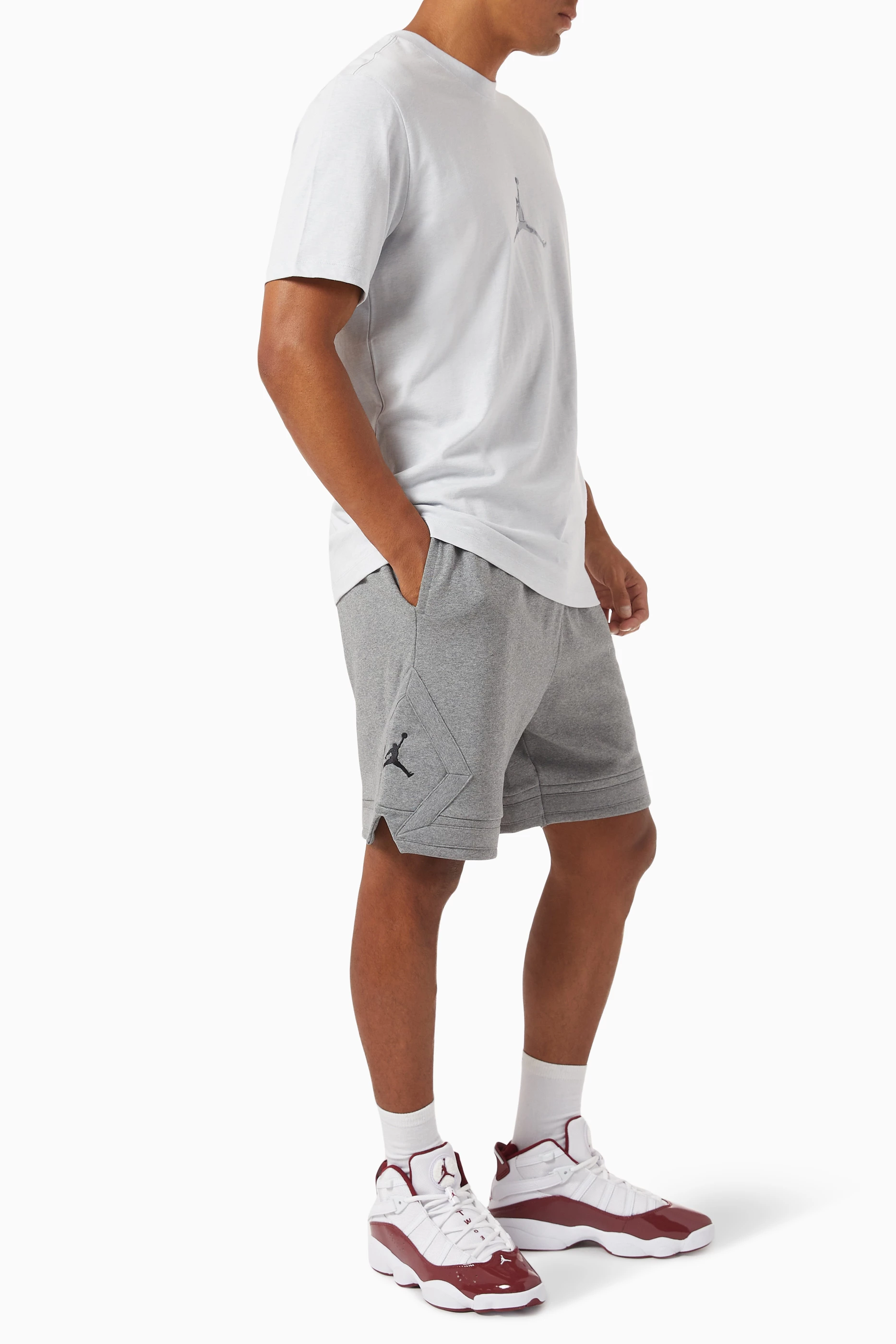 Buy Jordan Grey Flight Shorts in Cotton Fleece For Men Online Ounass Saudi