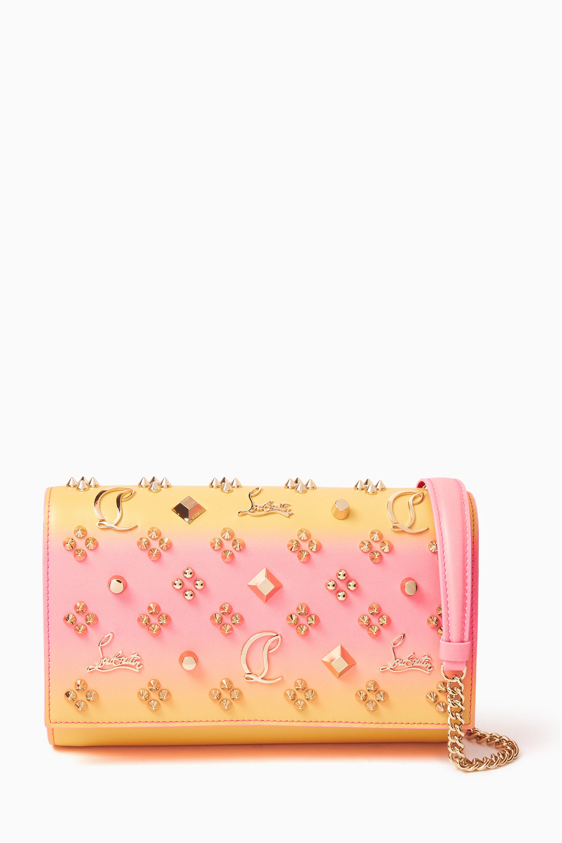 Buy Christian Louboutin Gold Paloma Clutch in Ombre Mirror effect Leather For Women Online Ounass Saudi