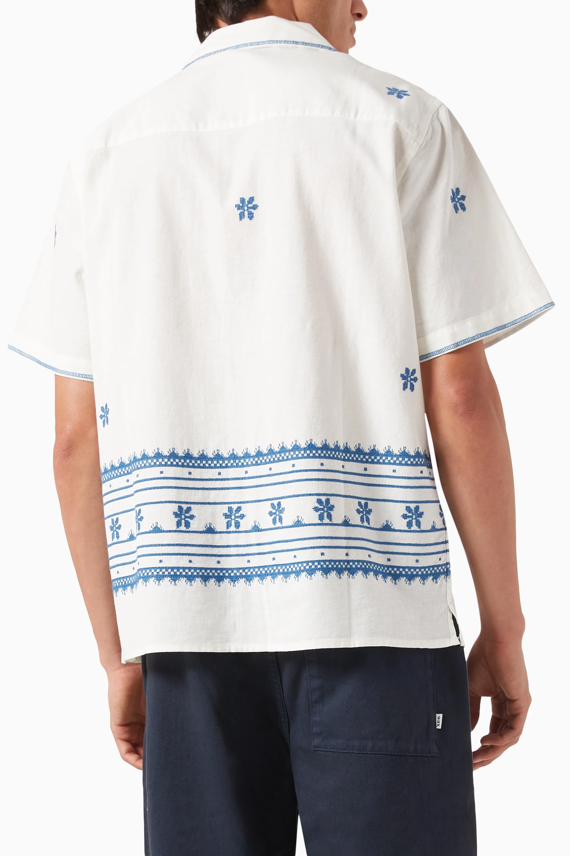 Buy Wax London Neutral Didcot Daisy Embroidered Shirt in Cotton 