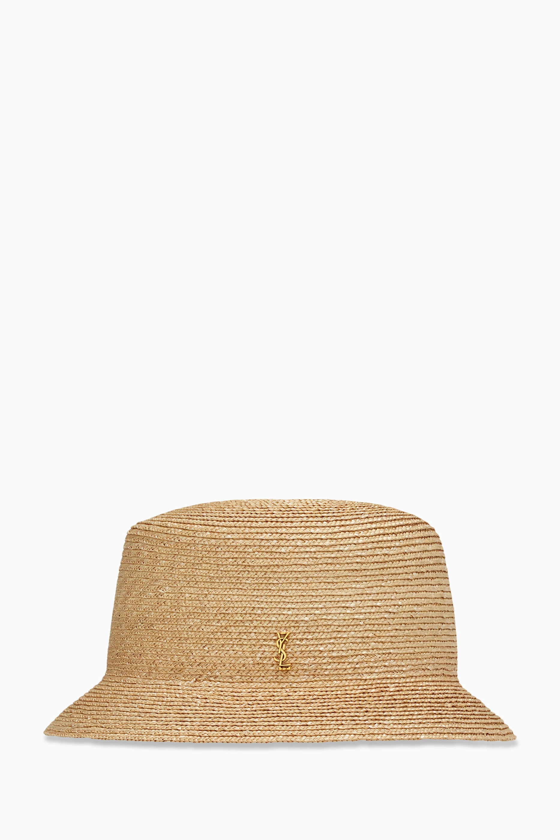 【関税＆送料込み】Saint Laurent Maglina Bucket Hat SAINT LAURENT Maglina embellished straw bucket hat | NET-A