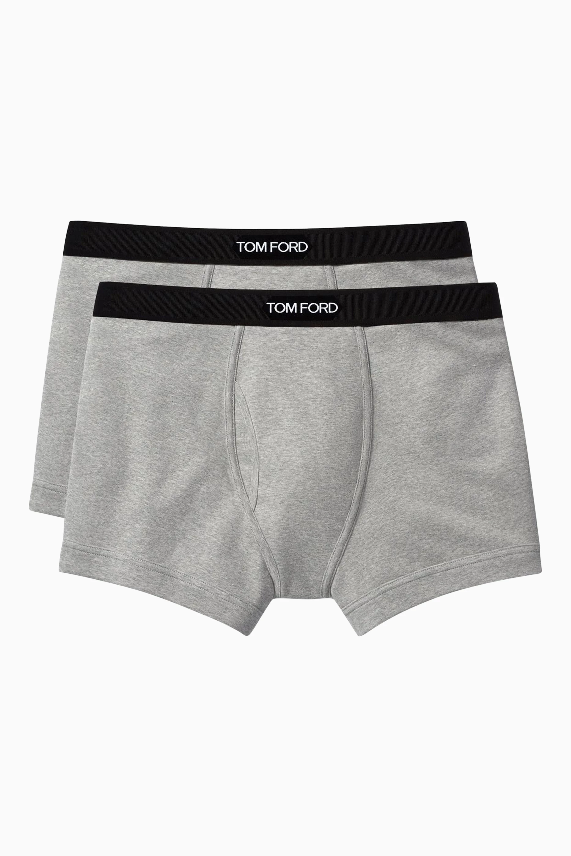 Buy TOM FORD Grey Logo Boxer Briefs in Cotton Pack of 2 For Men Online Ounass Saudi