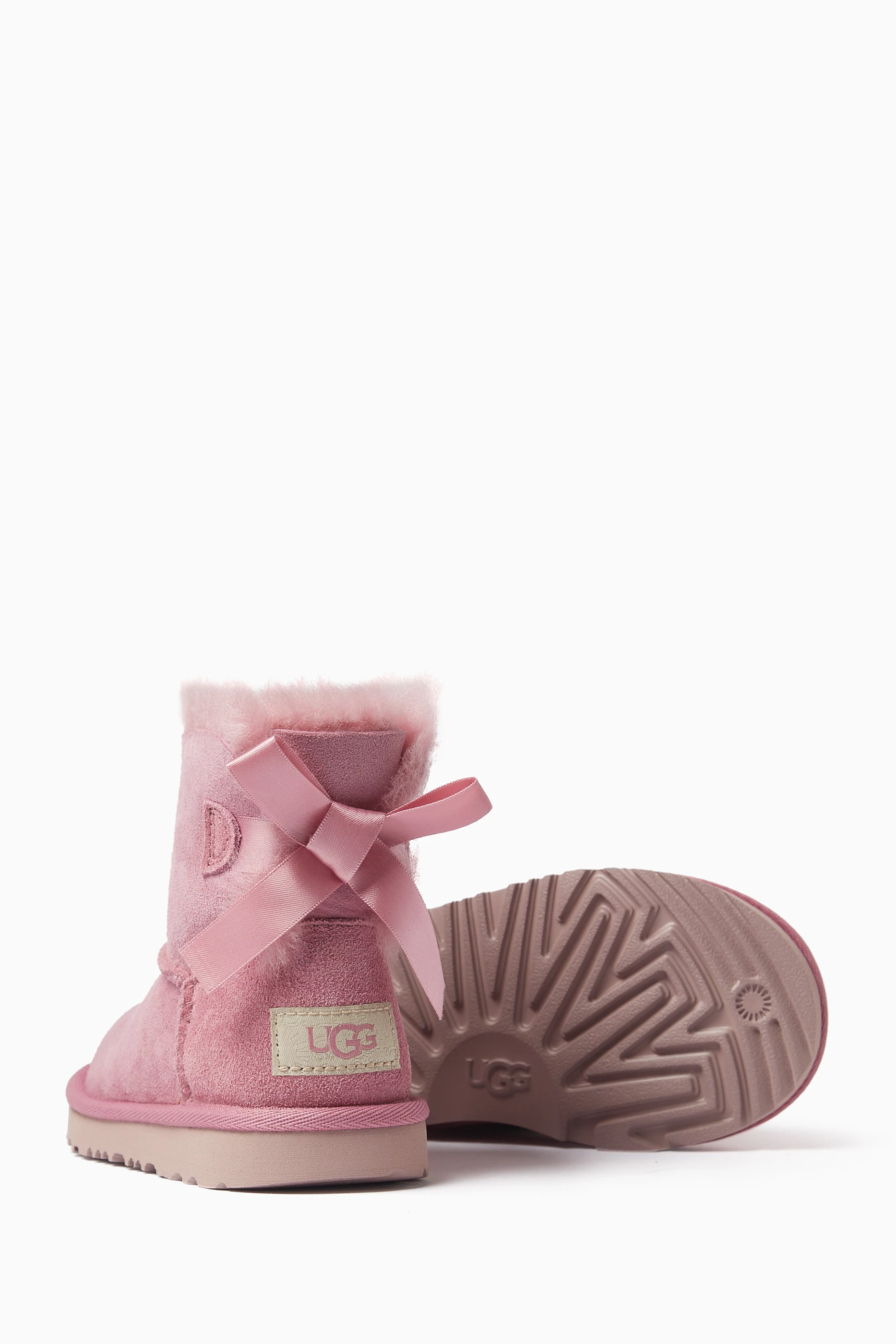 Buy UGG Pink Mini Bailey Bow II Boot For Girls Online Ounass Saudi