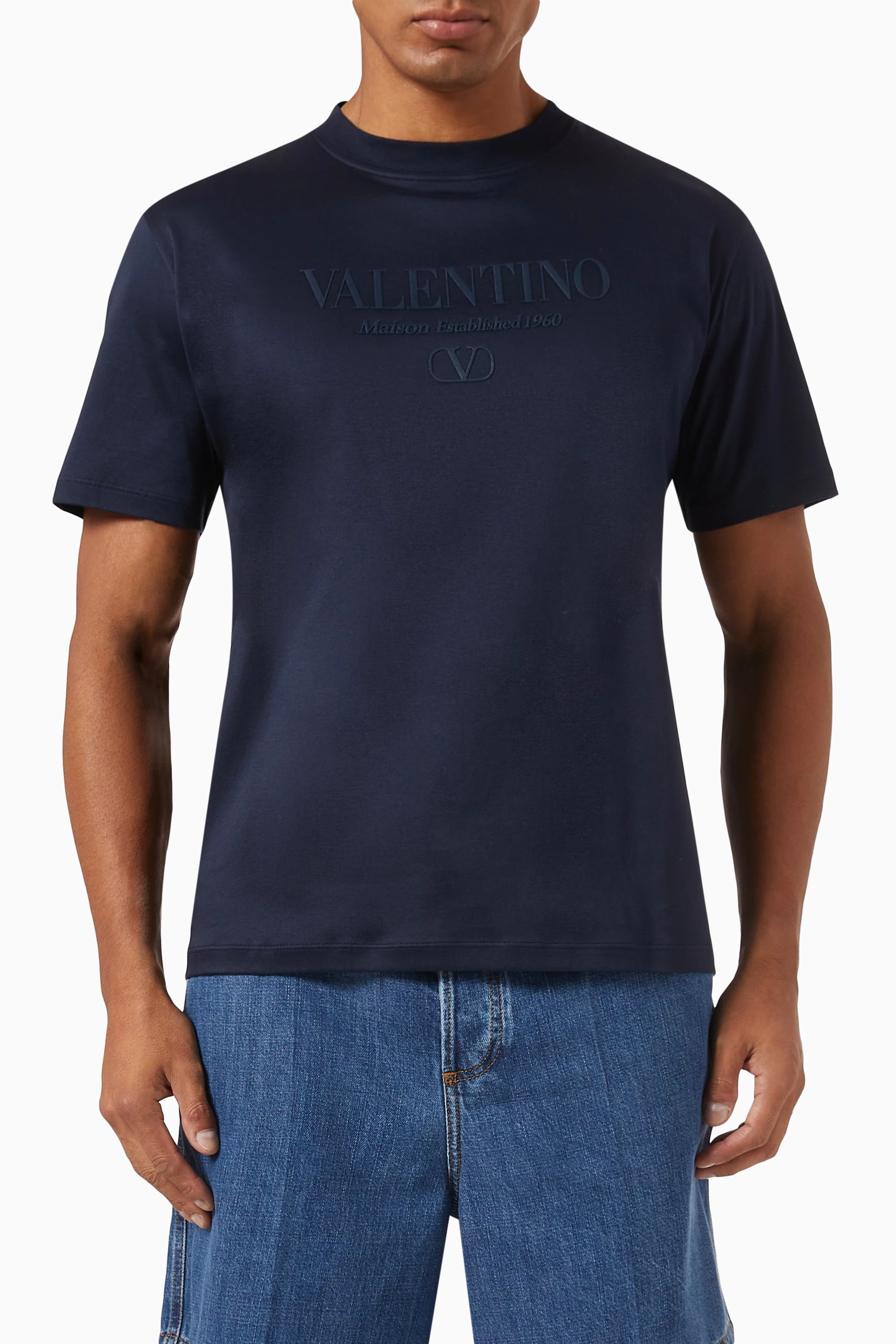 【関税＆送料込み】Valentino Garavani Light Blue Cotton T-S 0400021572889_NAVYMULTI?wid=