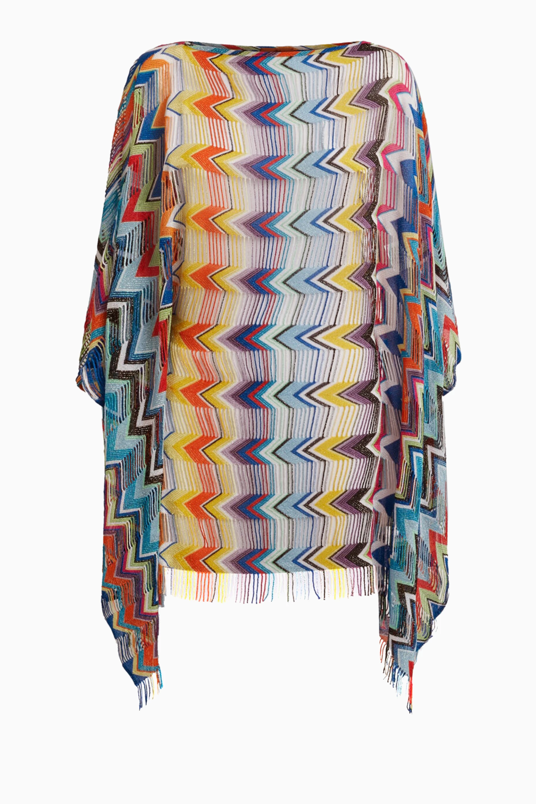 MISSONI DS25SG1SBR002HSM9KS 関税送料込 A-line mini-dress with lamé serrated zigzag pattern