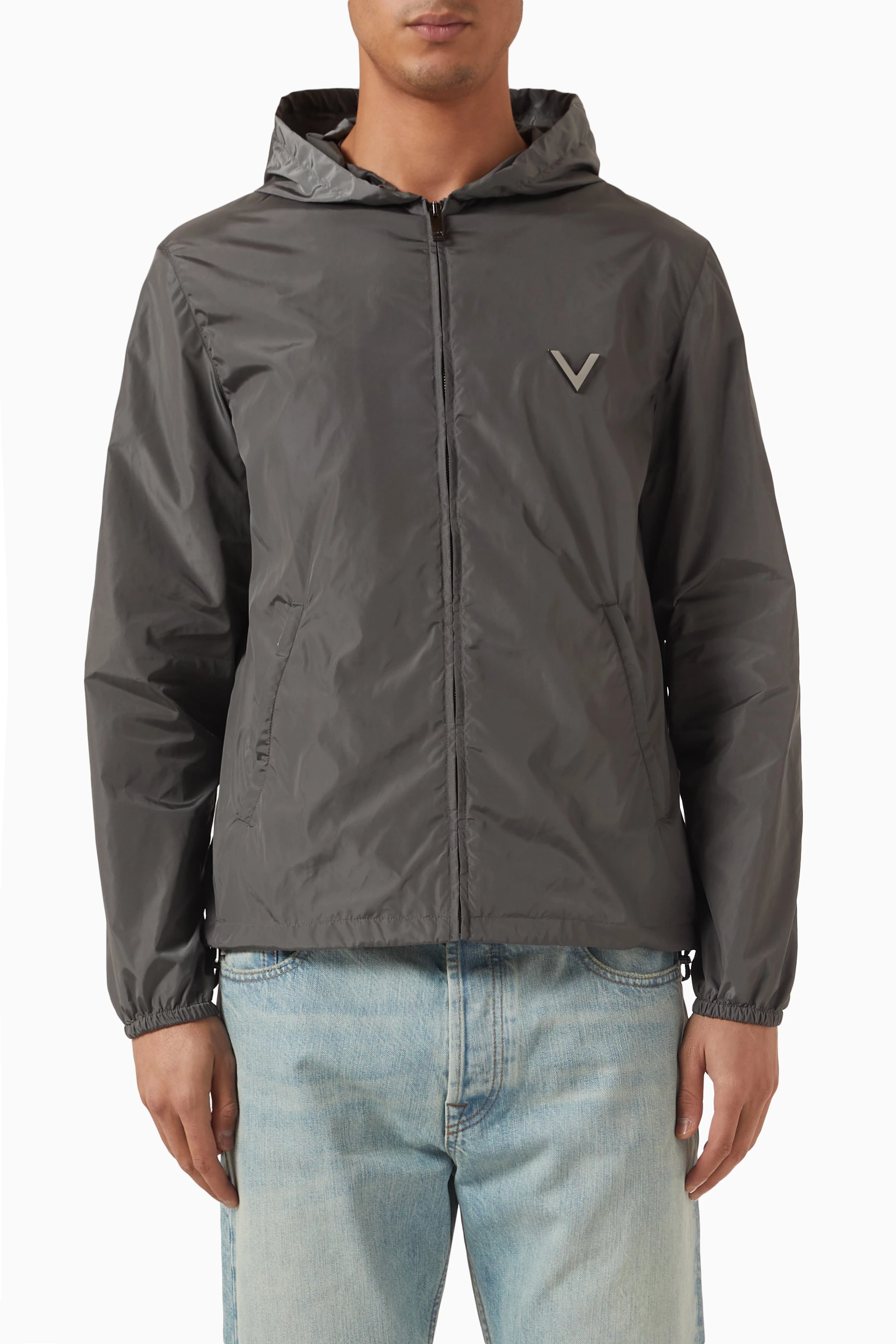 【関税&送料込】Valentino Garavani Jackets Grey Valentino Garavani men's VLTN track jacket - buy for 462780