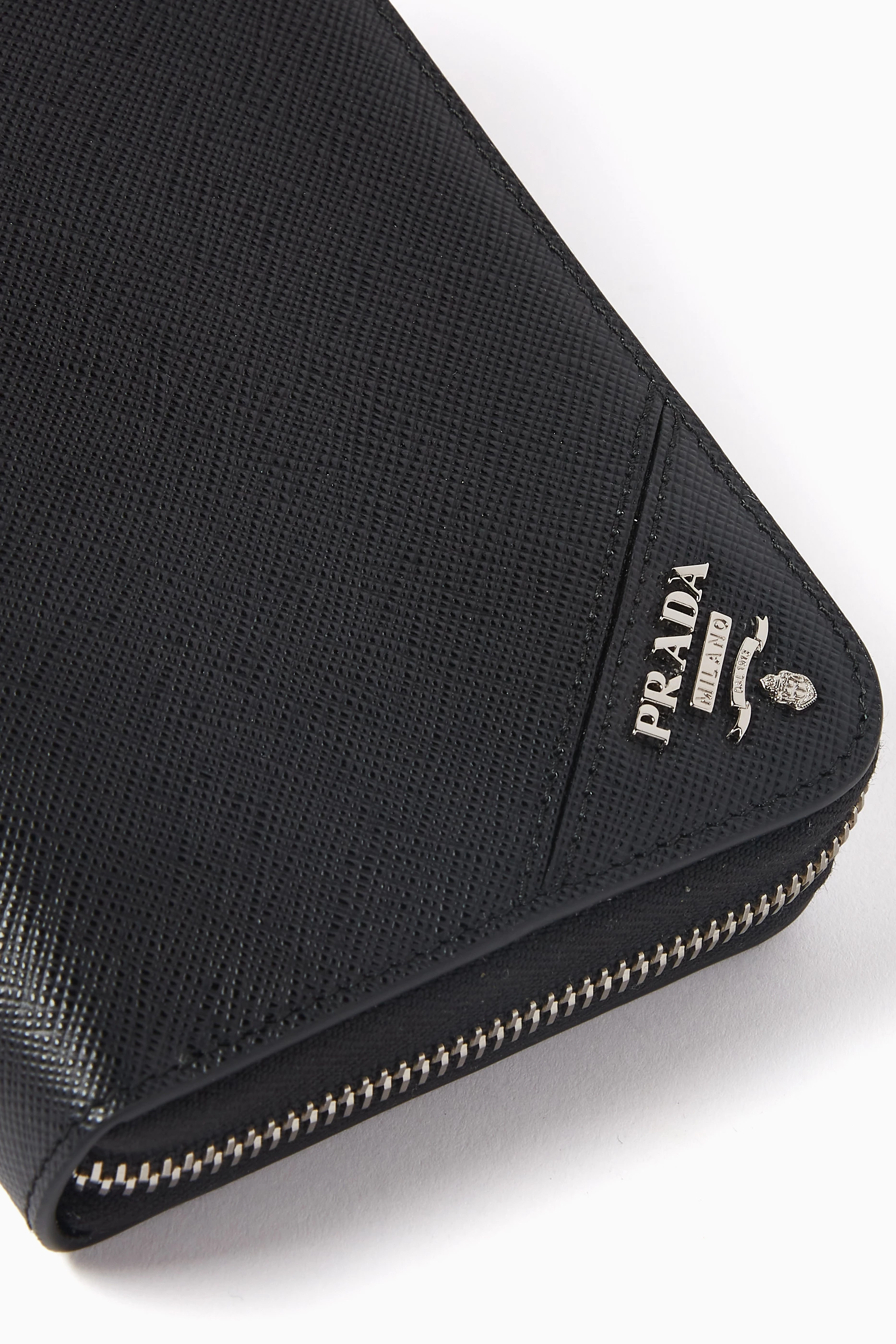 Buy Prada Black Zip Wallet in Saffiano Leather For Men Online Ounass Saudi