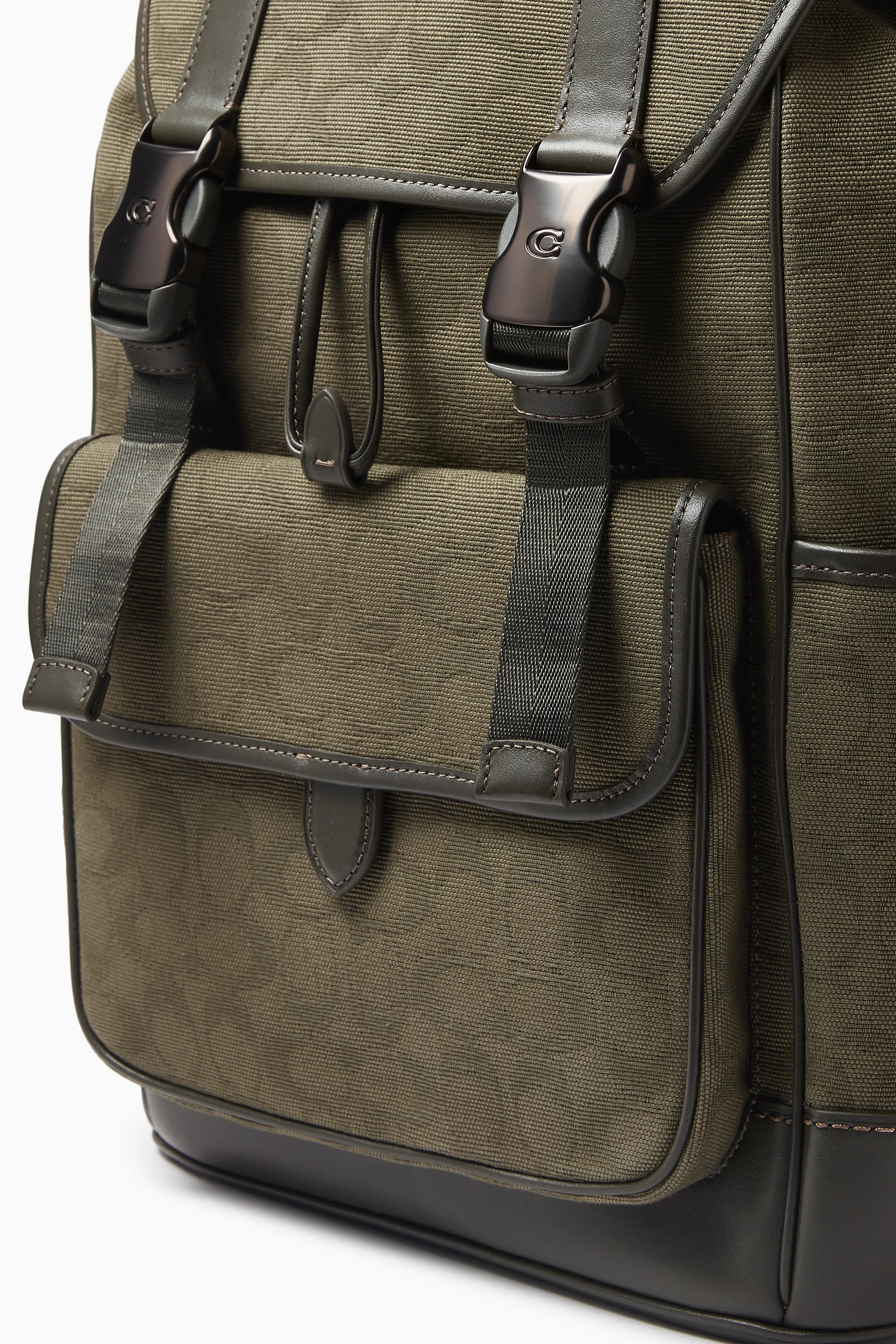 Buy Coach Green League Flap Backpack in Signature Cotton Jacquard For Men Online Ounass Saudi