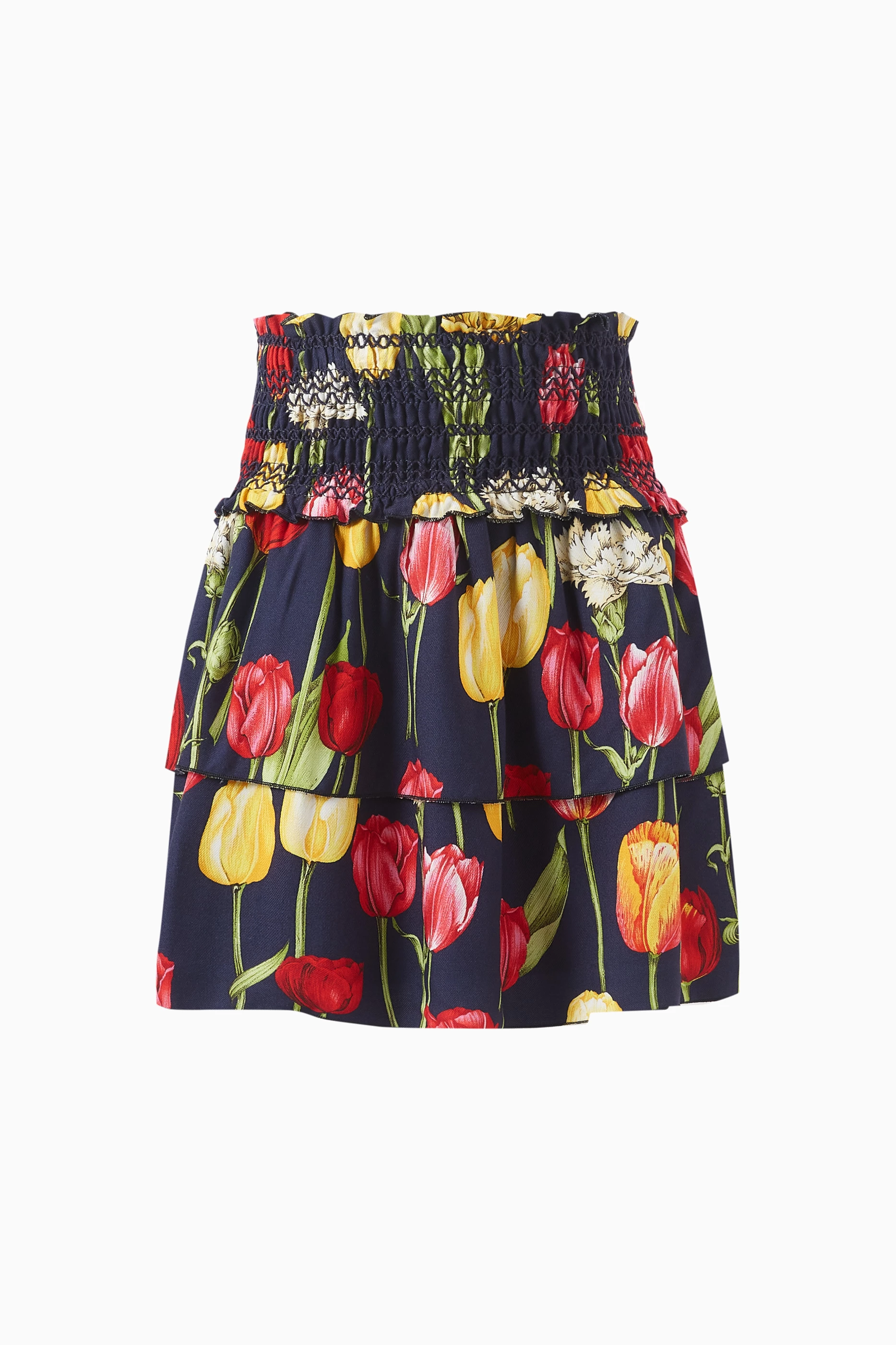 Buy Dolce & Gabbana Blue Tulip-print Skirt in Viscose For Girls