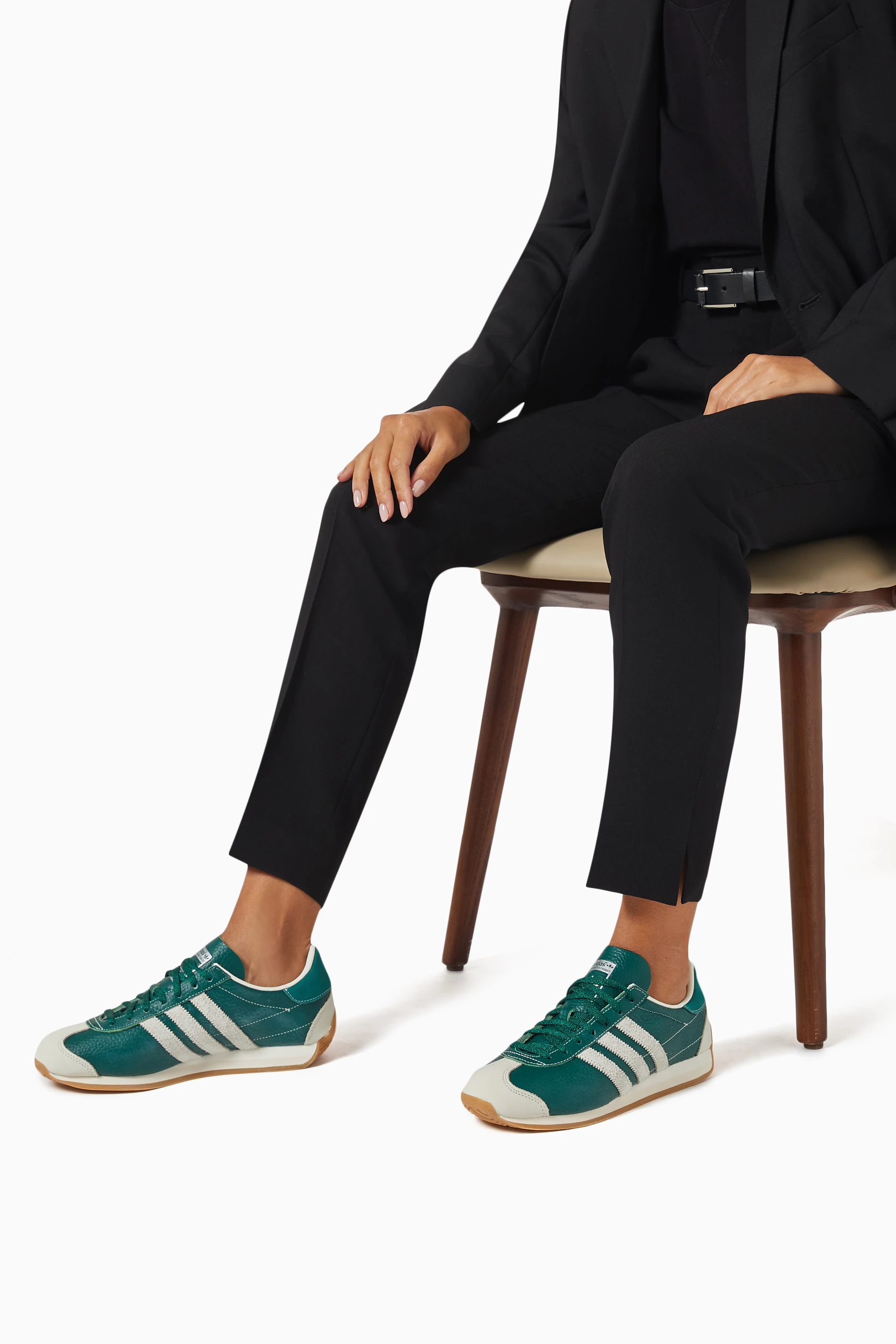 Buy adidas Green Country OG Sneakers in Leather For Women Online Ounass Saudi