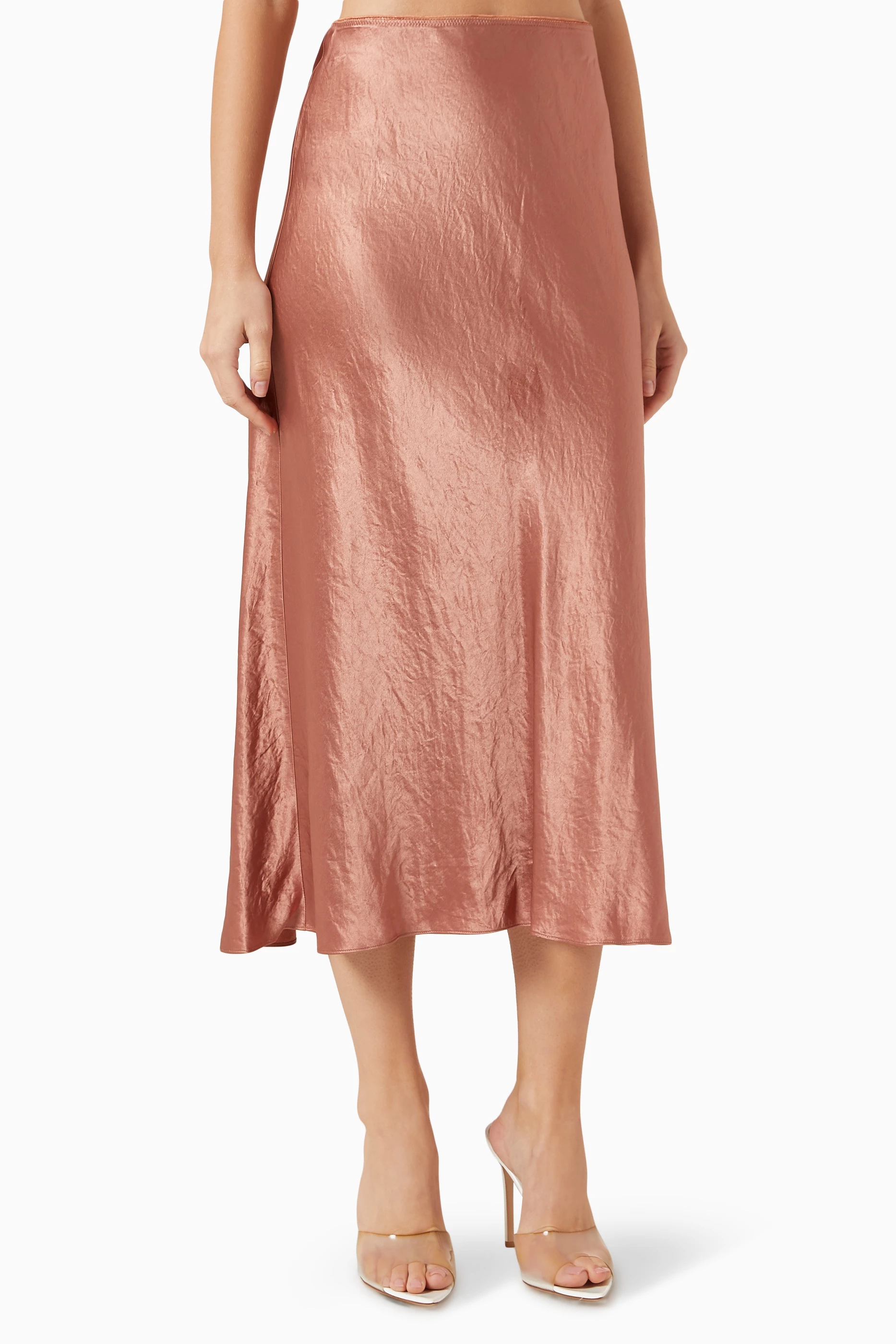 Vince satin skirt pink top