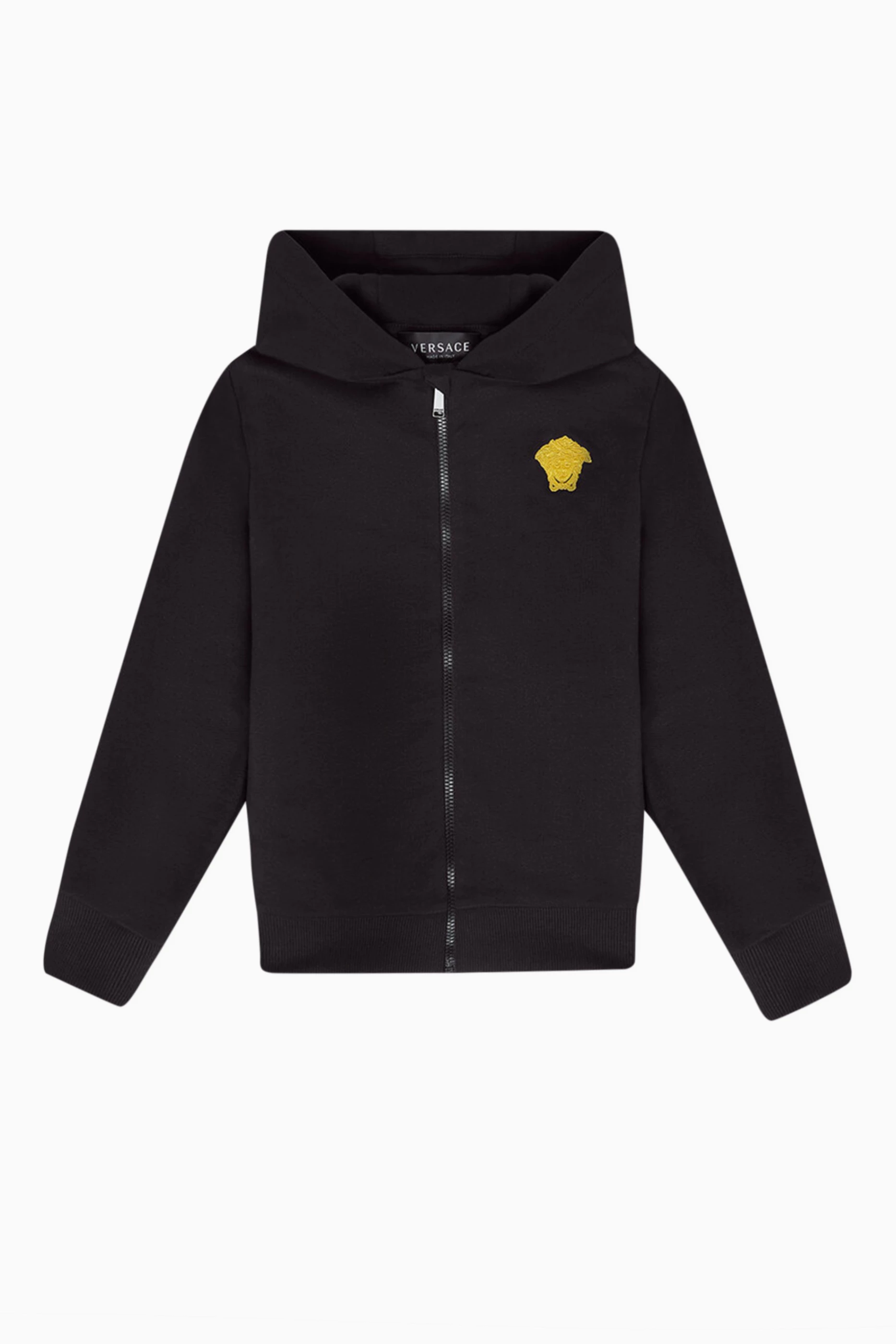 Buy Versace Multicolour Embroidered Zip Hoodie in Cotton Fleece For Boys Online Ounass Saudi