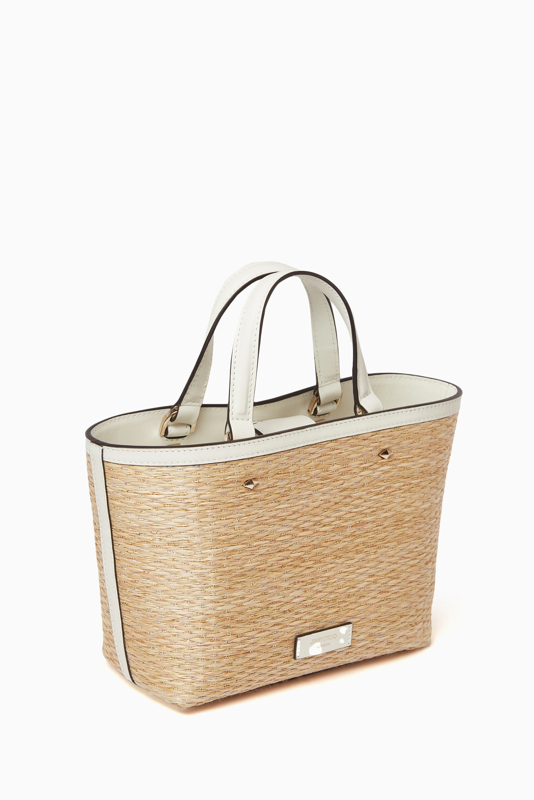 Buy Jimmy Choo Brown Mini Marli Tote in Raffia For Women