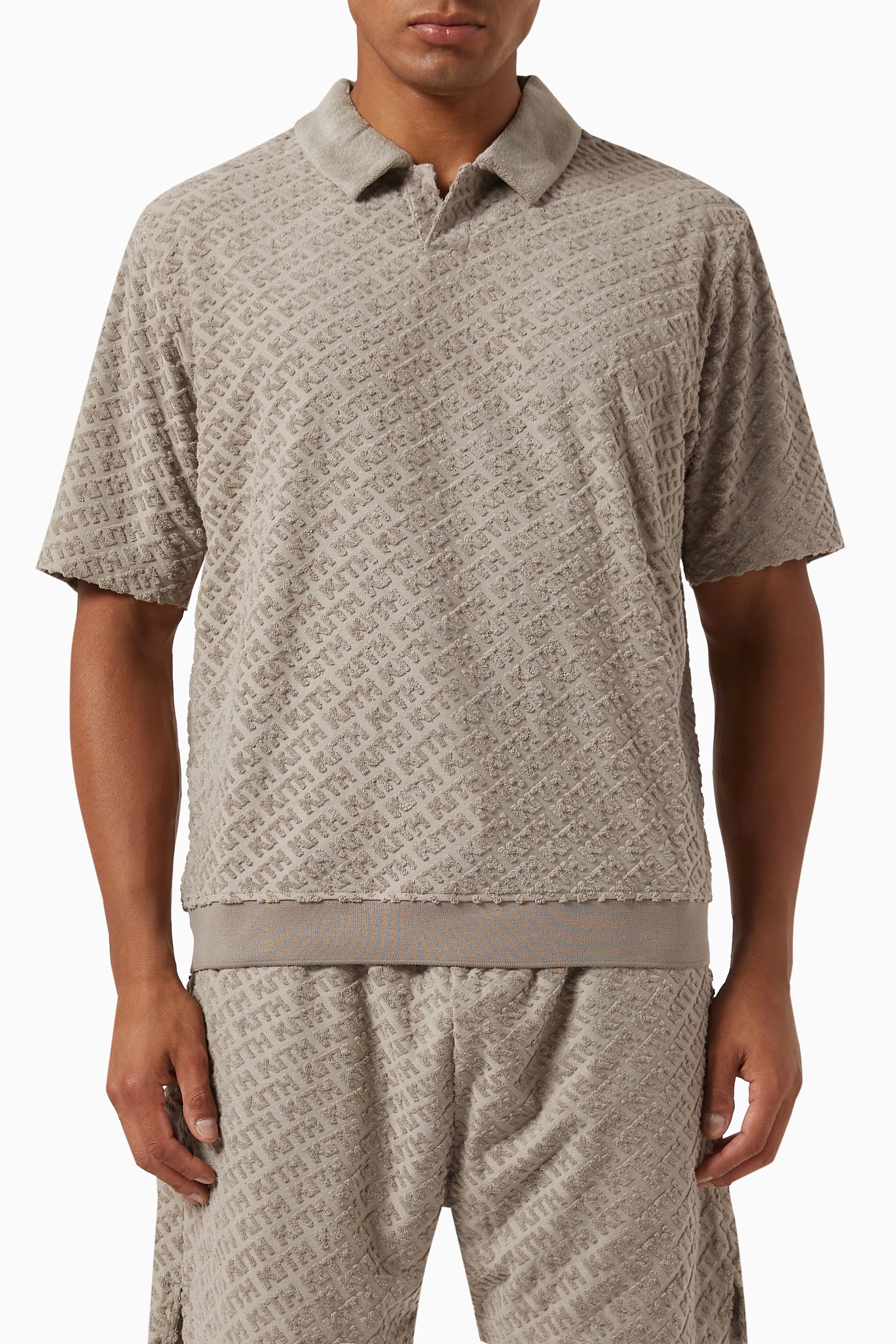 Buy Kith Neutral Italic Monogram Leo Polo Shirt in Towel Terry For Men  Online | Ounass Saudi