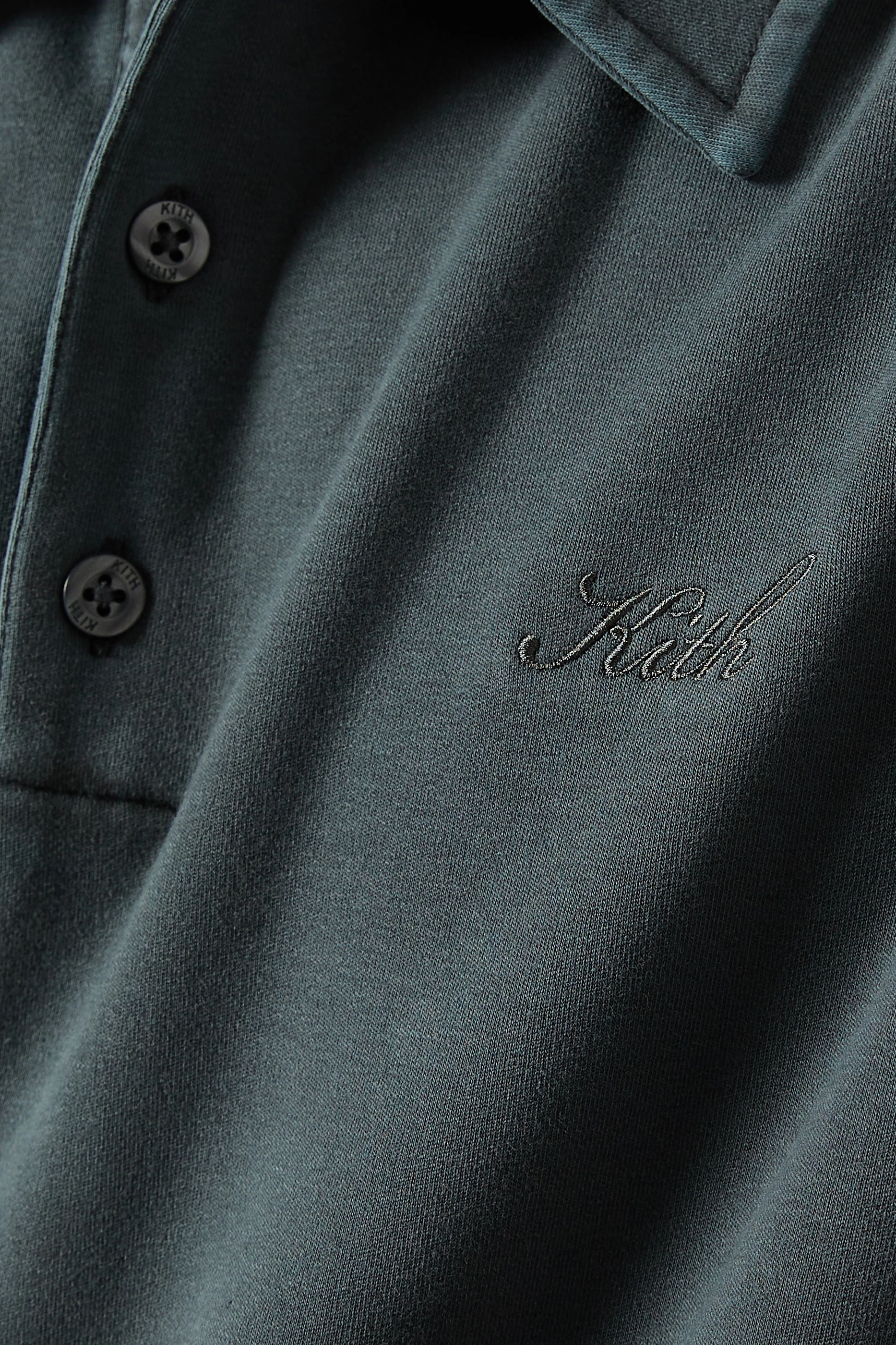 Buy Kith Grey Crystal Wash Graham Polo Shirt in Cotton Interlock For Men  Online | Ounass Saudi