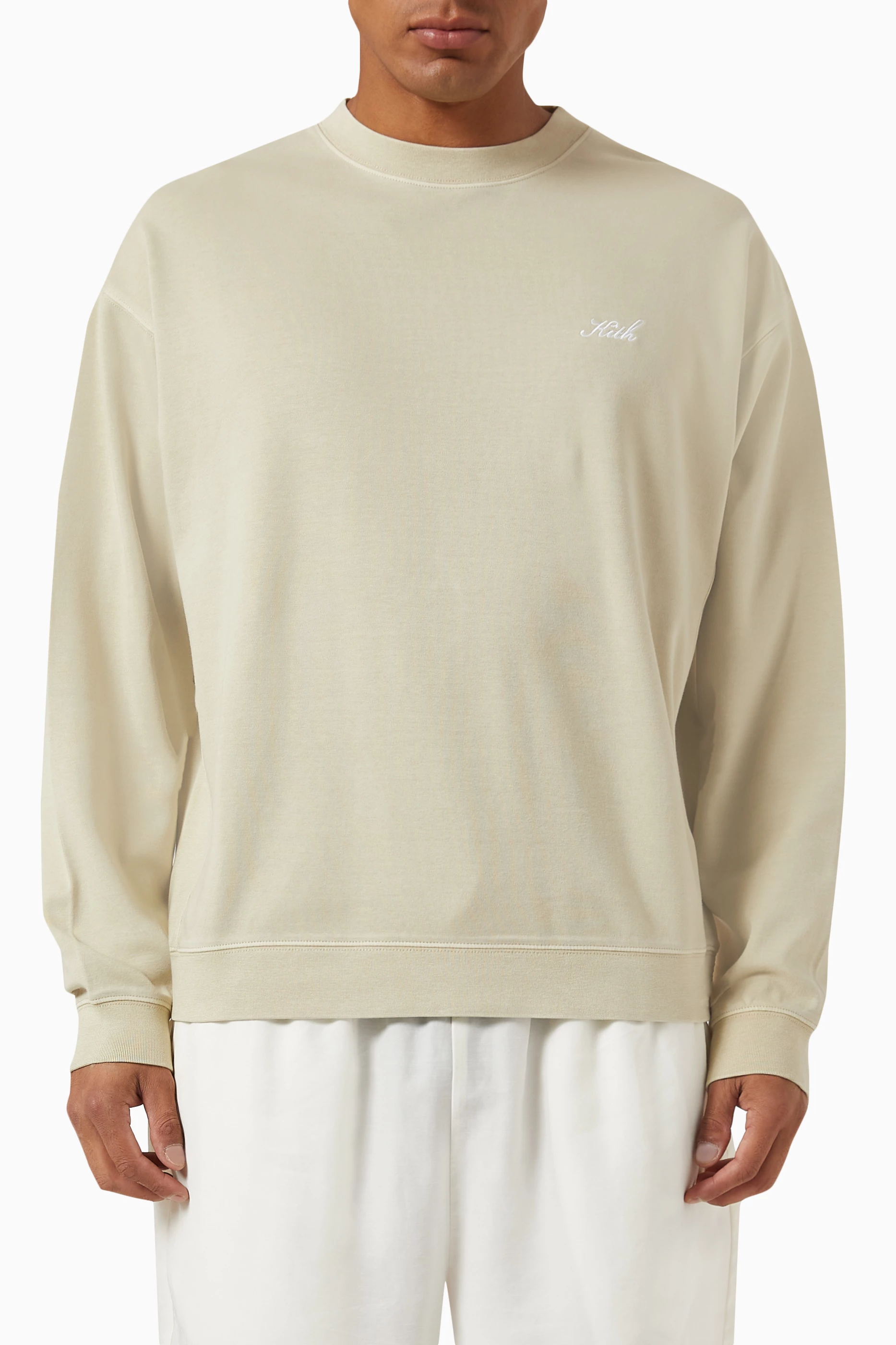 Buy Kith Neutral Crystal Wash Vintage Sweatshirt in Cotton For Men Online Ounass Saudi