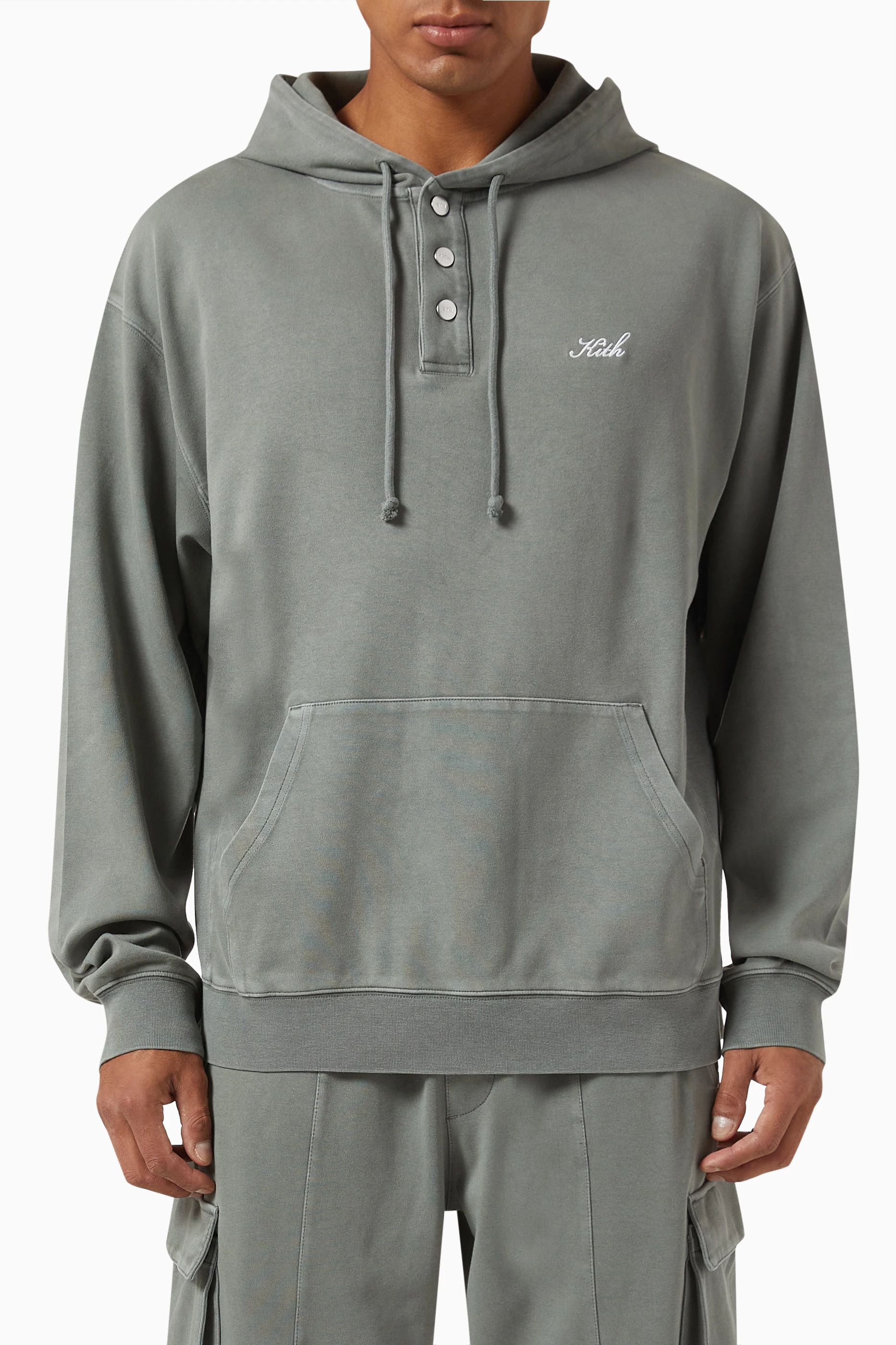 Buy Kith Grey Williams IV Hoodie in Interlock Fabric For Men Online Ounass Saudi