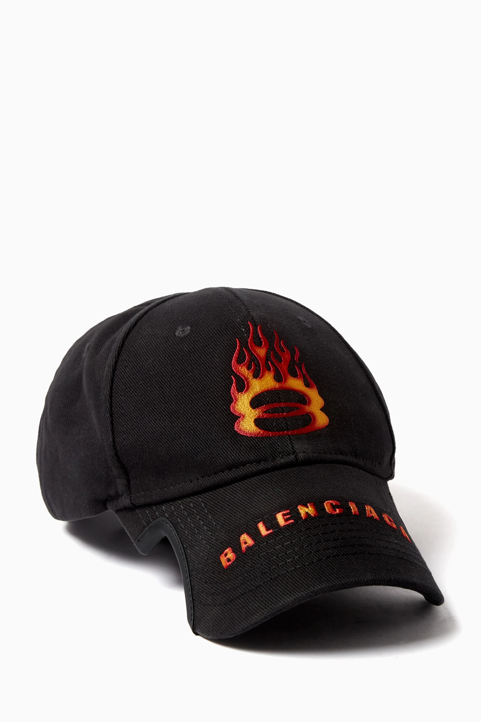 Buy Balenciaga Black Burning Unity Cap in Cotton Drill For UNISEX