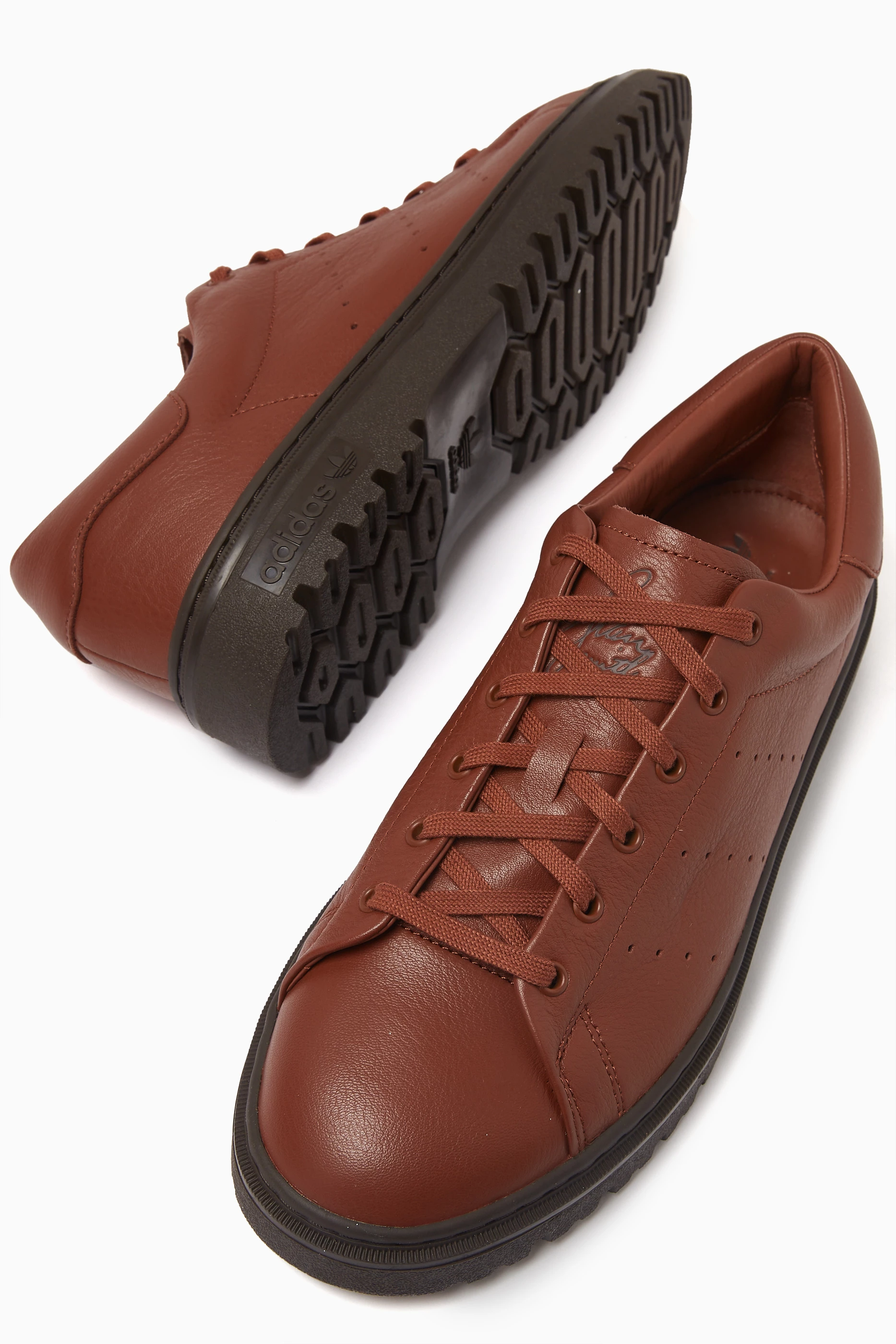 Stan smith premium leather brown on sale
