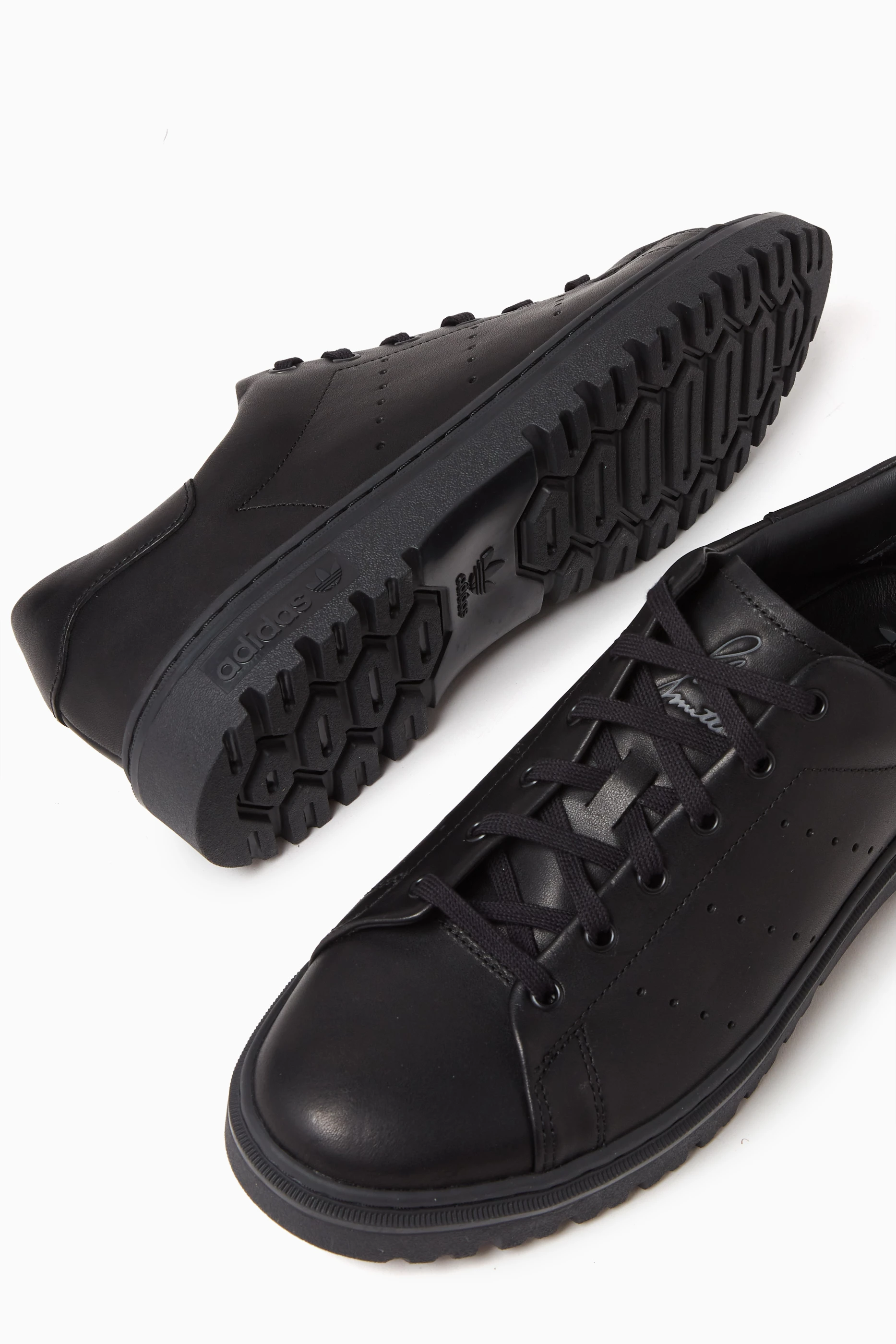 Buy adidas Black Stan Smith Freizeit Sneakers in Leather For Men Online Ounass Saudi