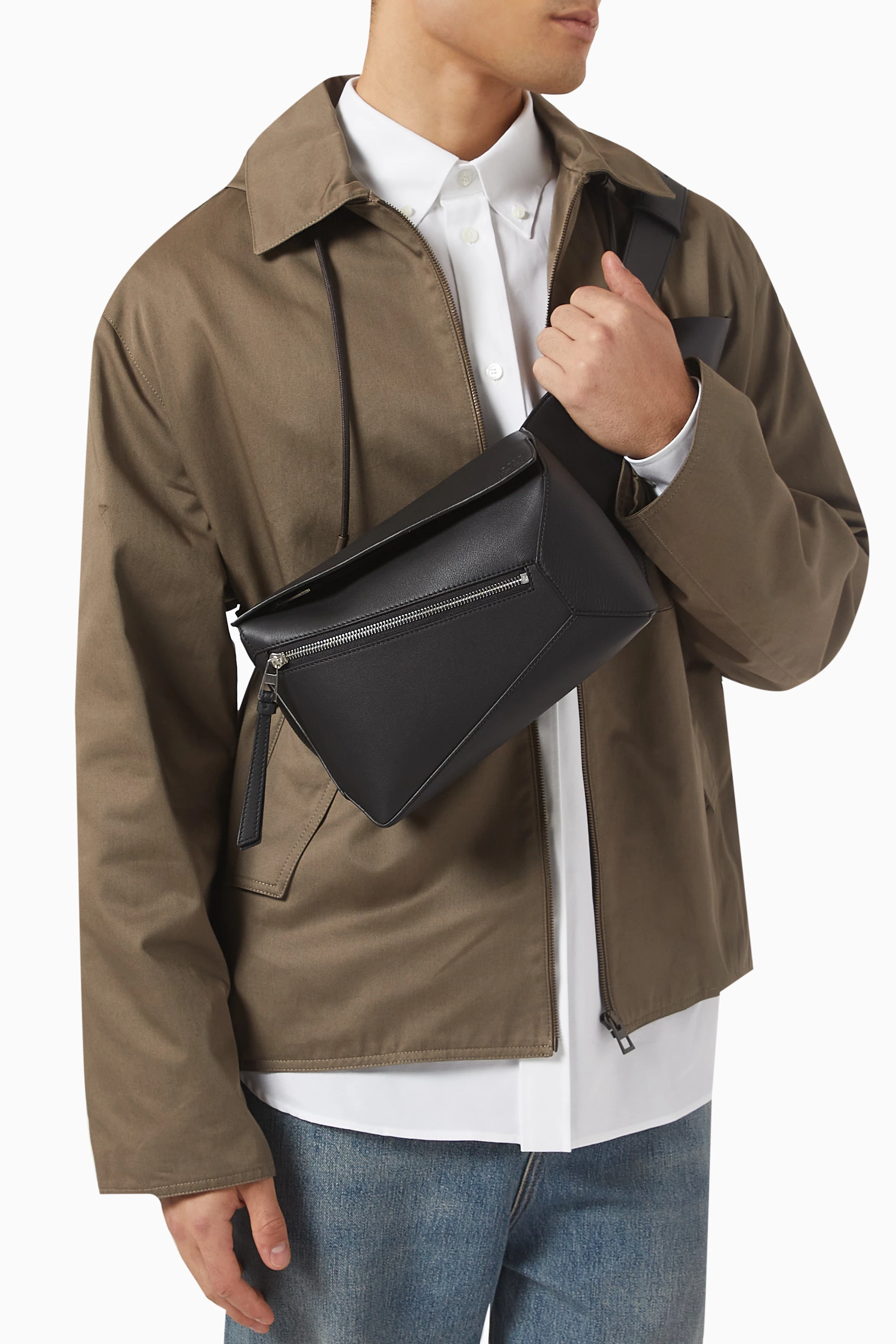Buy LOEWE Black Small Puzzle Beltbag in Classic Calfskin For Men Online Ounass Saudi