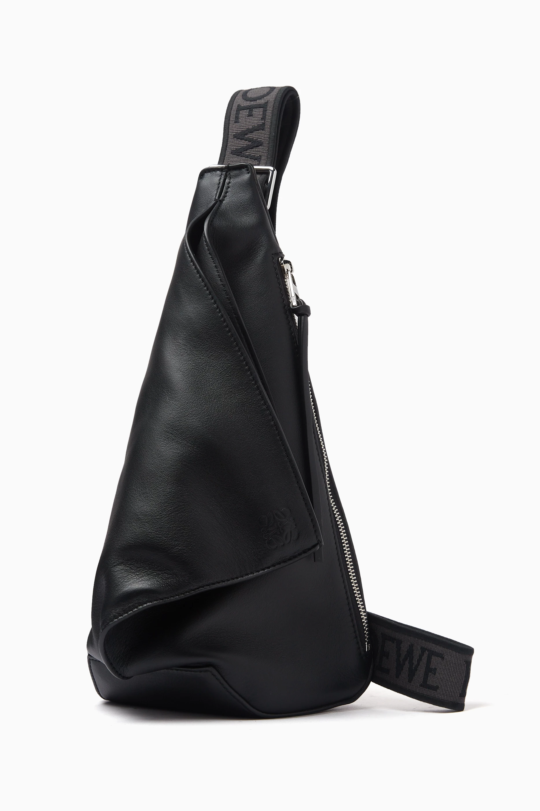 Buy LOEWE Black Anton Sling Bag in Smooth Calfskin For Men Online 