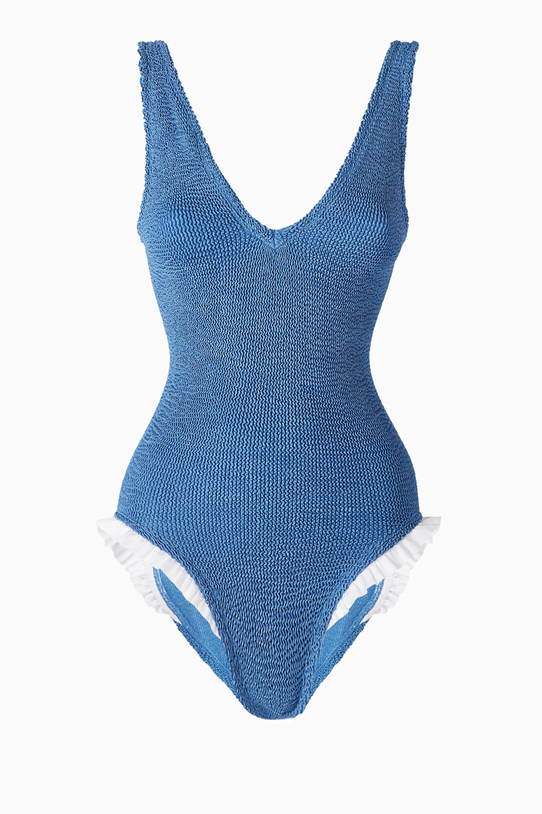 【Hunza G】フンザ・ジー Ursula Swim ストライプ リング Hunza G Crinkle Pamela One Piece Lilac PAMELA - Free