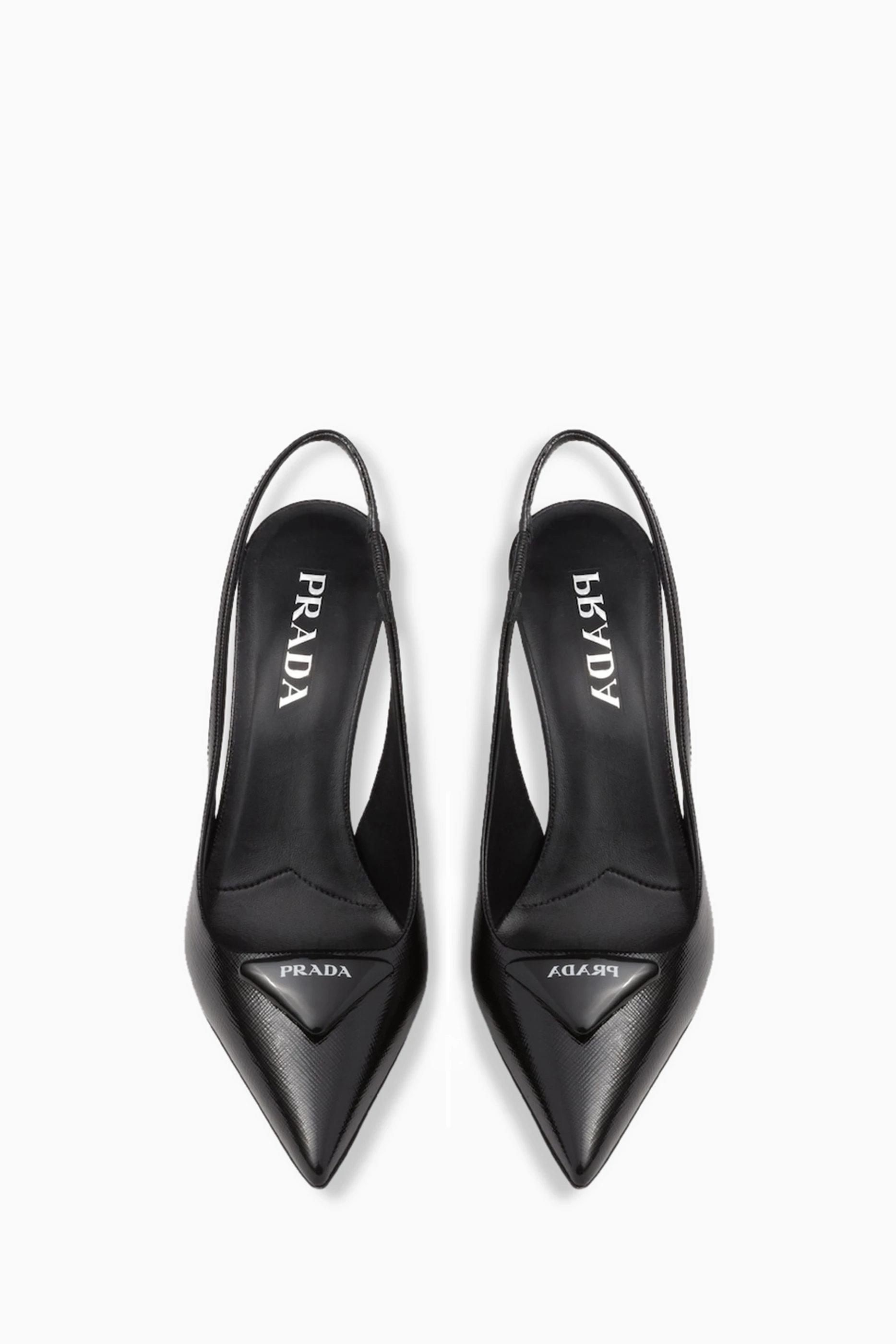 Buy Prada Black Decollete Slingback 75 Pumps in Patent