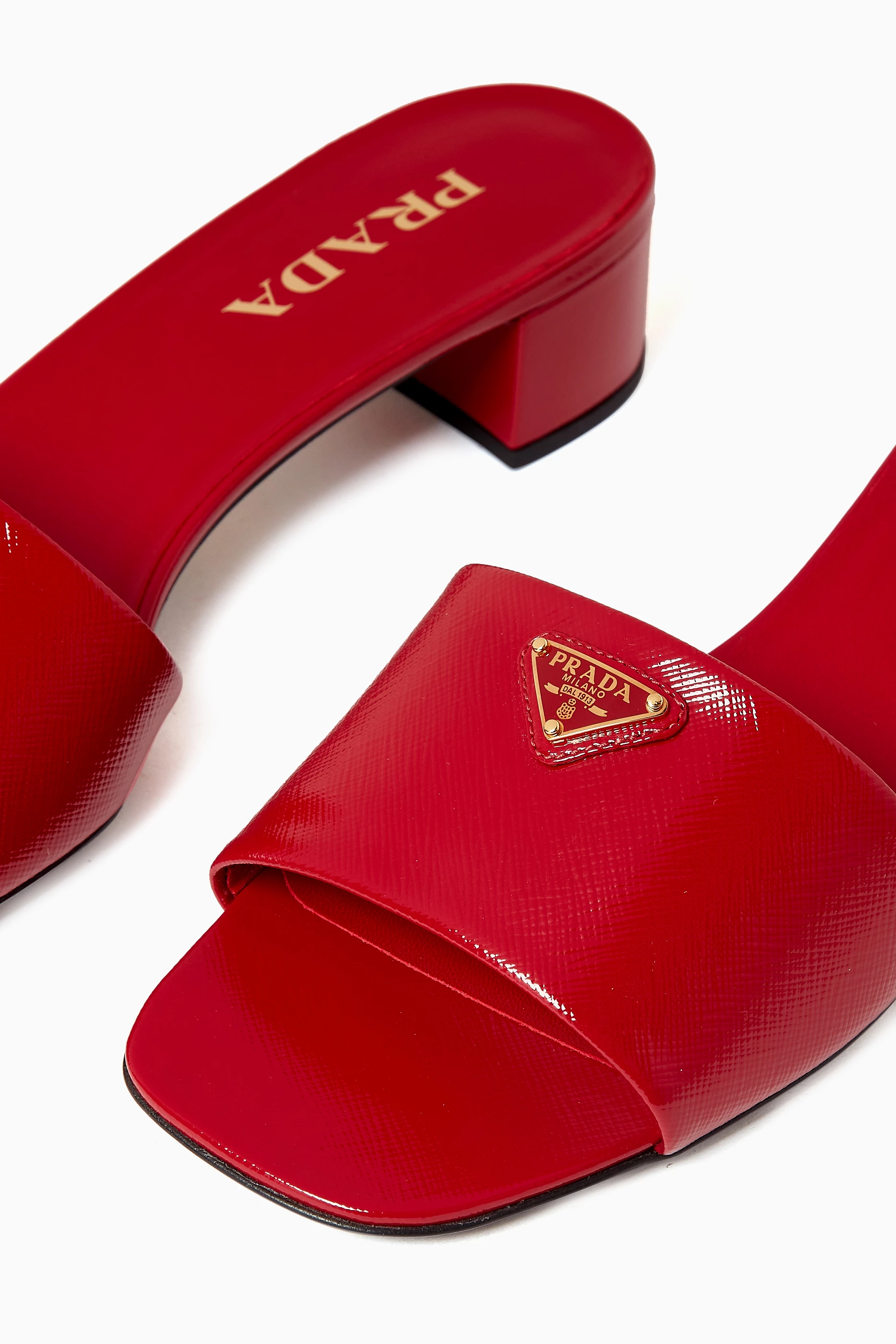 靴 99AW PRADA square toe leather mules red 99AW PRADA square toe leather mules red vintage PRADA red