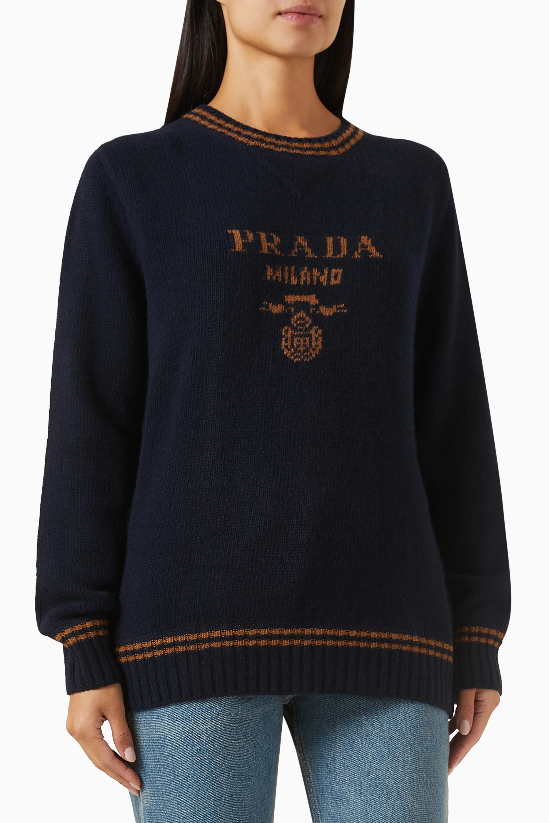 Prada logo sweater hotsell