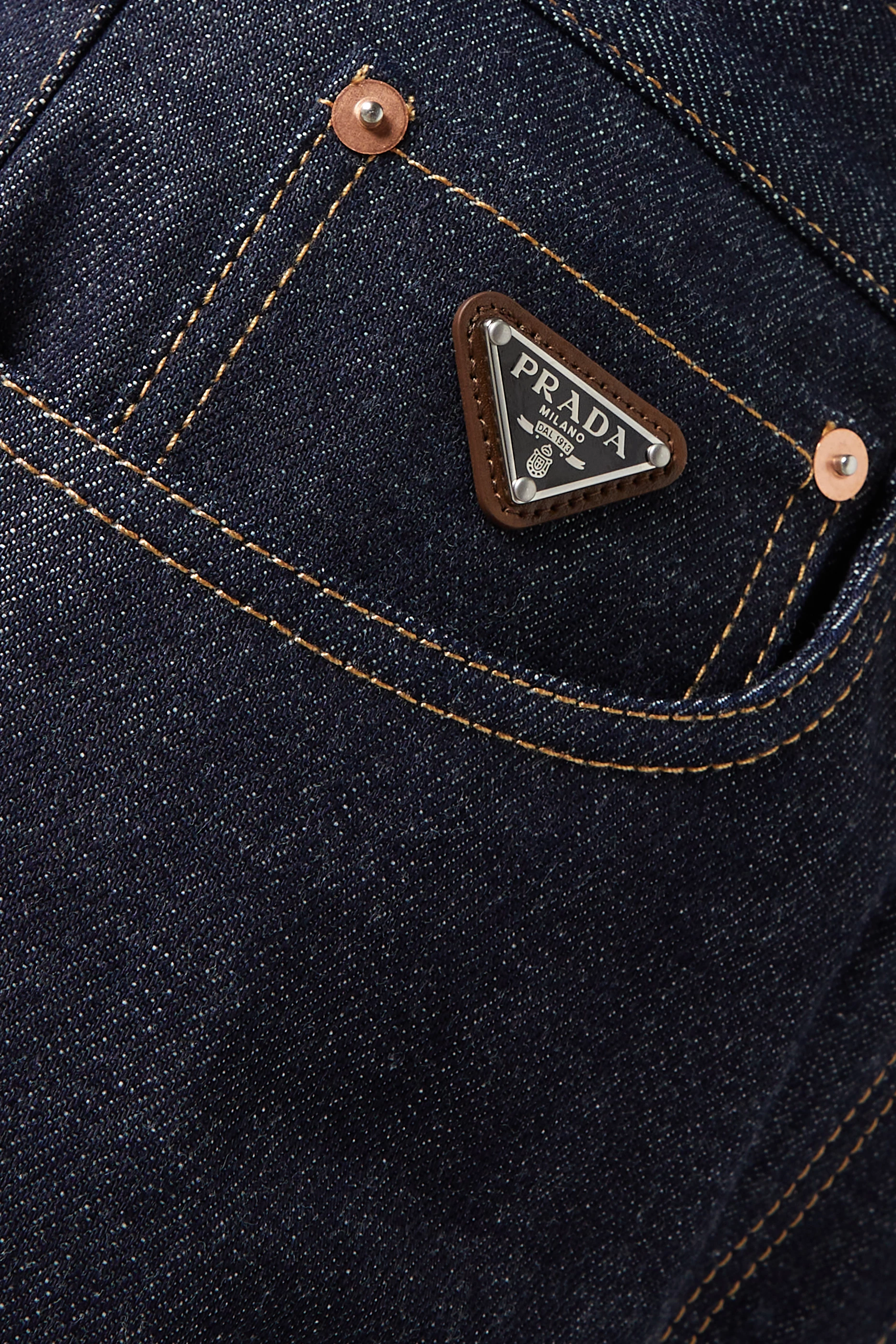 Buy Prada Blue Wide leg Jeans in Denim For Women Online Ounass Saudi