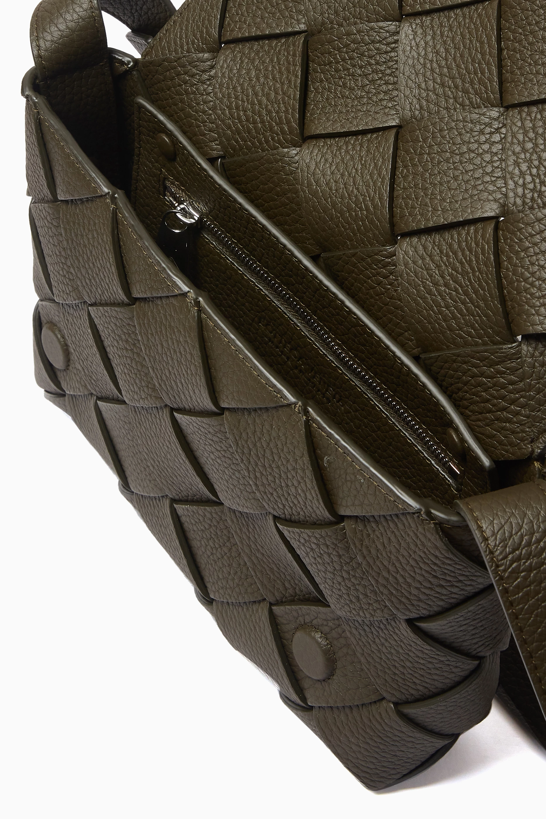 【Bottega Veneta】 Diago Crossbody Bag Khaki BOTTEGA VENETA Diago Small $3000 Dark Green Grained Leather