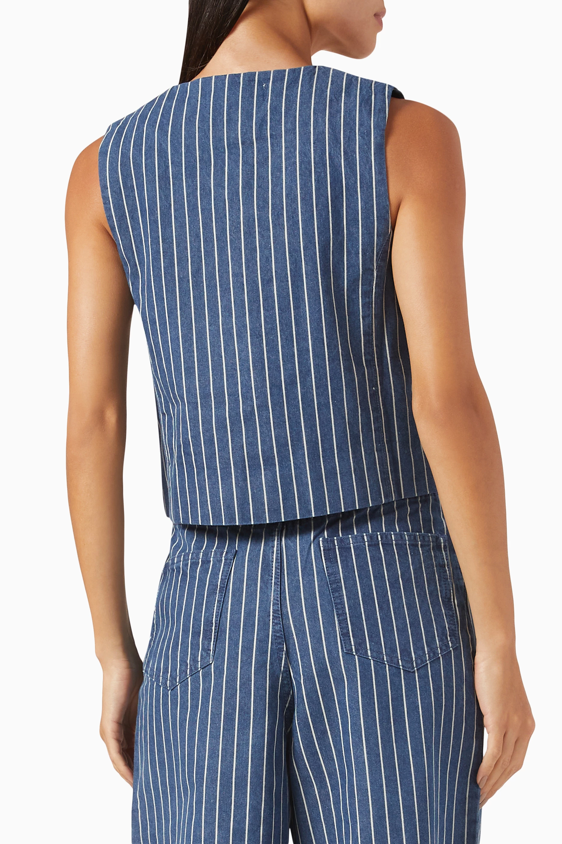 Buy The Frankie Shop Blue Clare V-neck Vest in Denim For Women