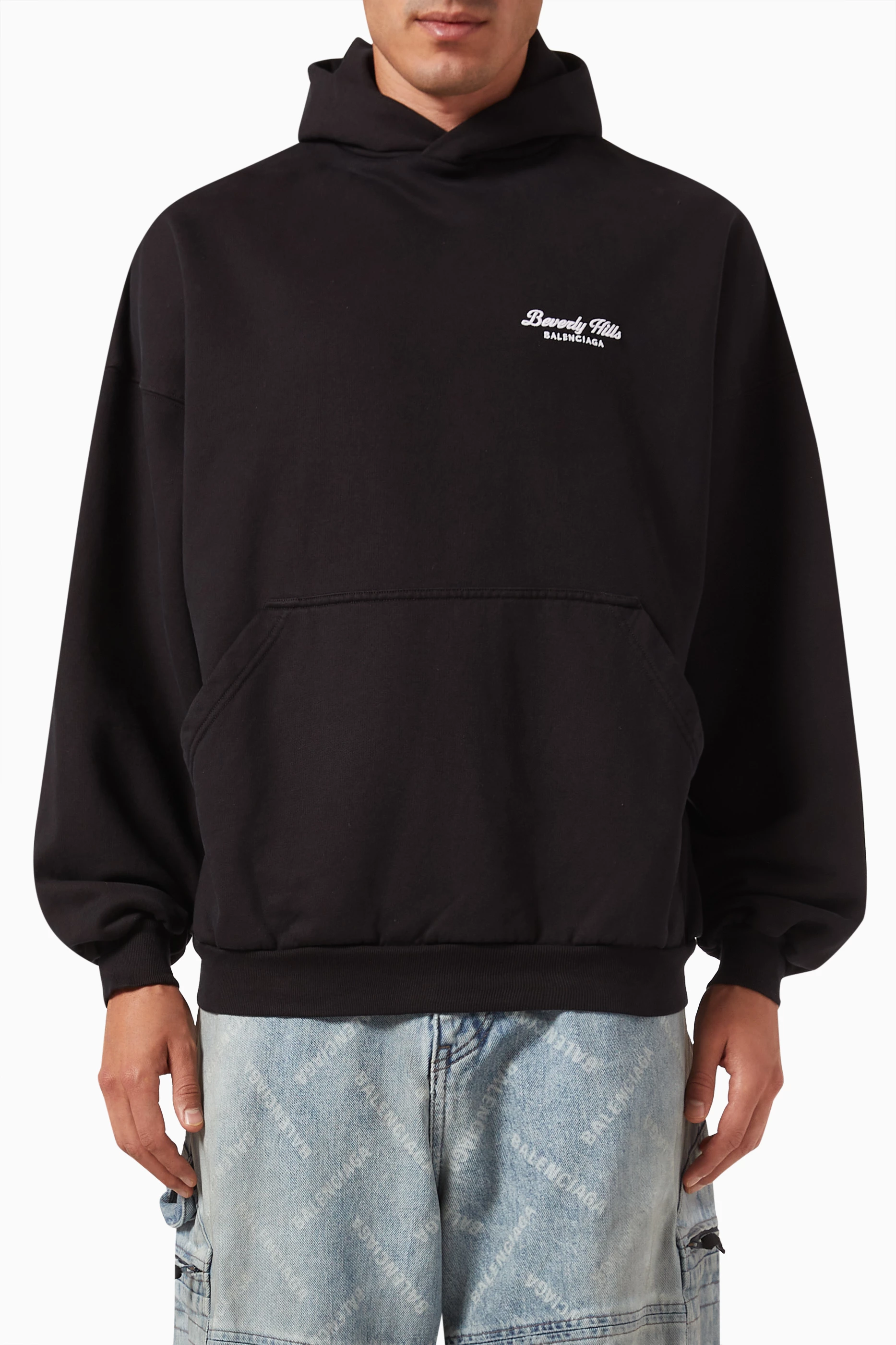 Buy Balenciaga Black Unisex Beverly Hills Oversized Hoodie in Archetype Fleece For UNISEX Online Ounass Saudi