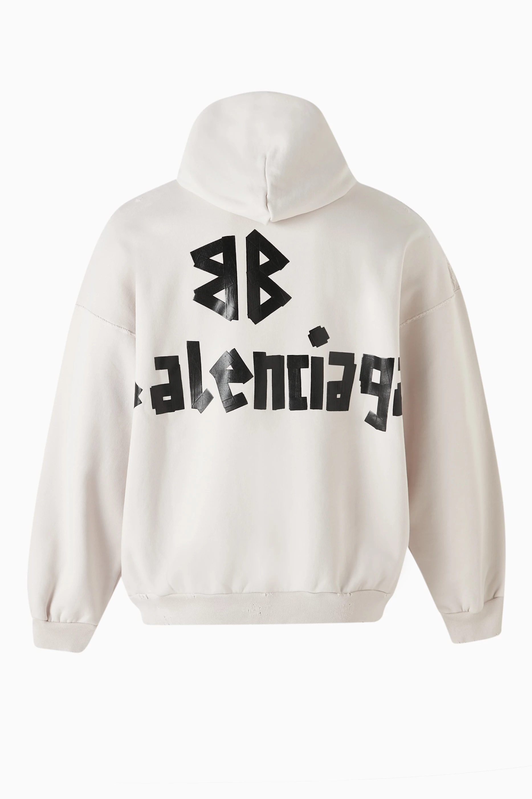 ［25ss新作］BALENCIAGA SECURITY TAPE LOGO パーカー Men's Security Tape Logo Large Zip-up Hoodie in Black Faded