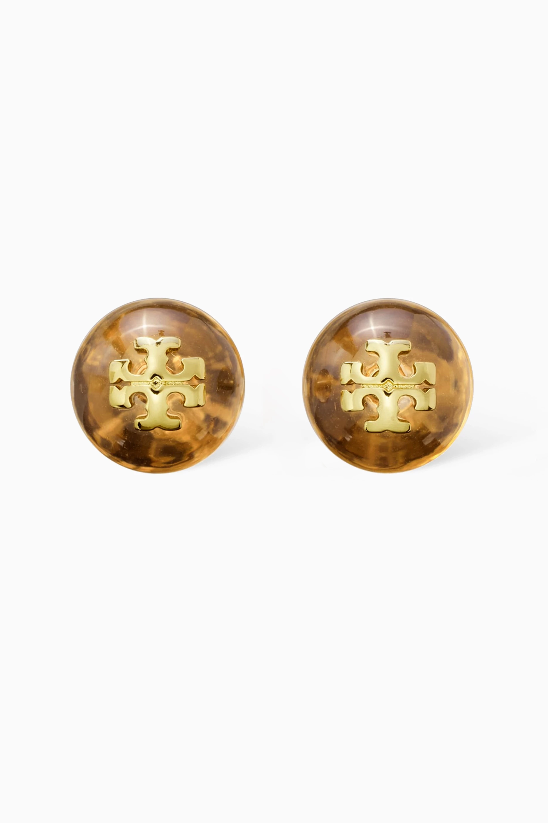 Buy Tory Burch Silver Resin Logo Stud Earrings in Metal For Women Online Ounass Saudi