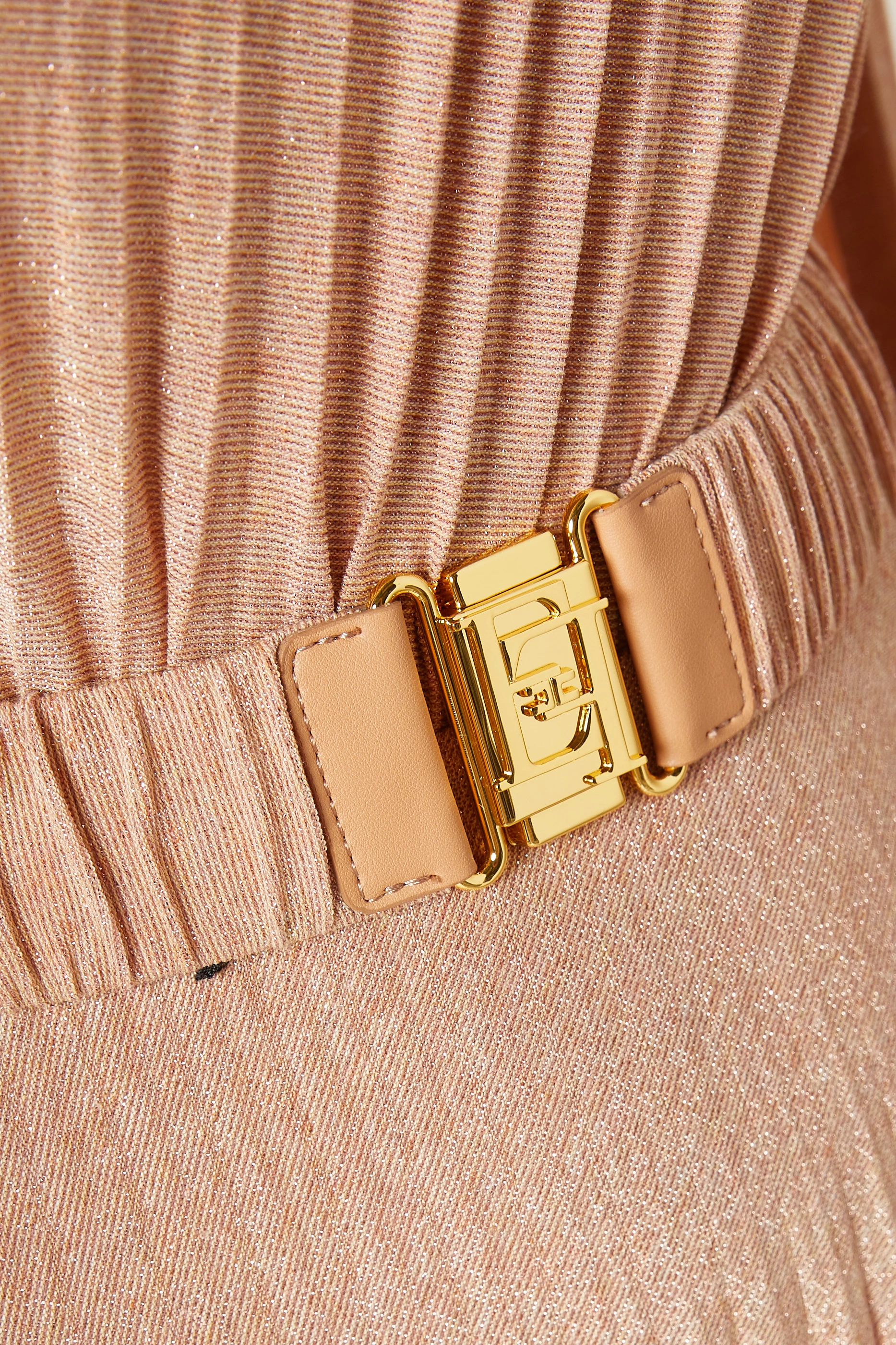 Buy Elisabetta Franchi Pink Pleated One-shoulder Maxi Dress