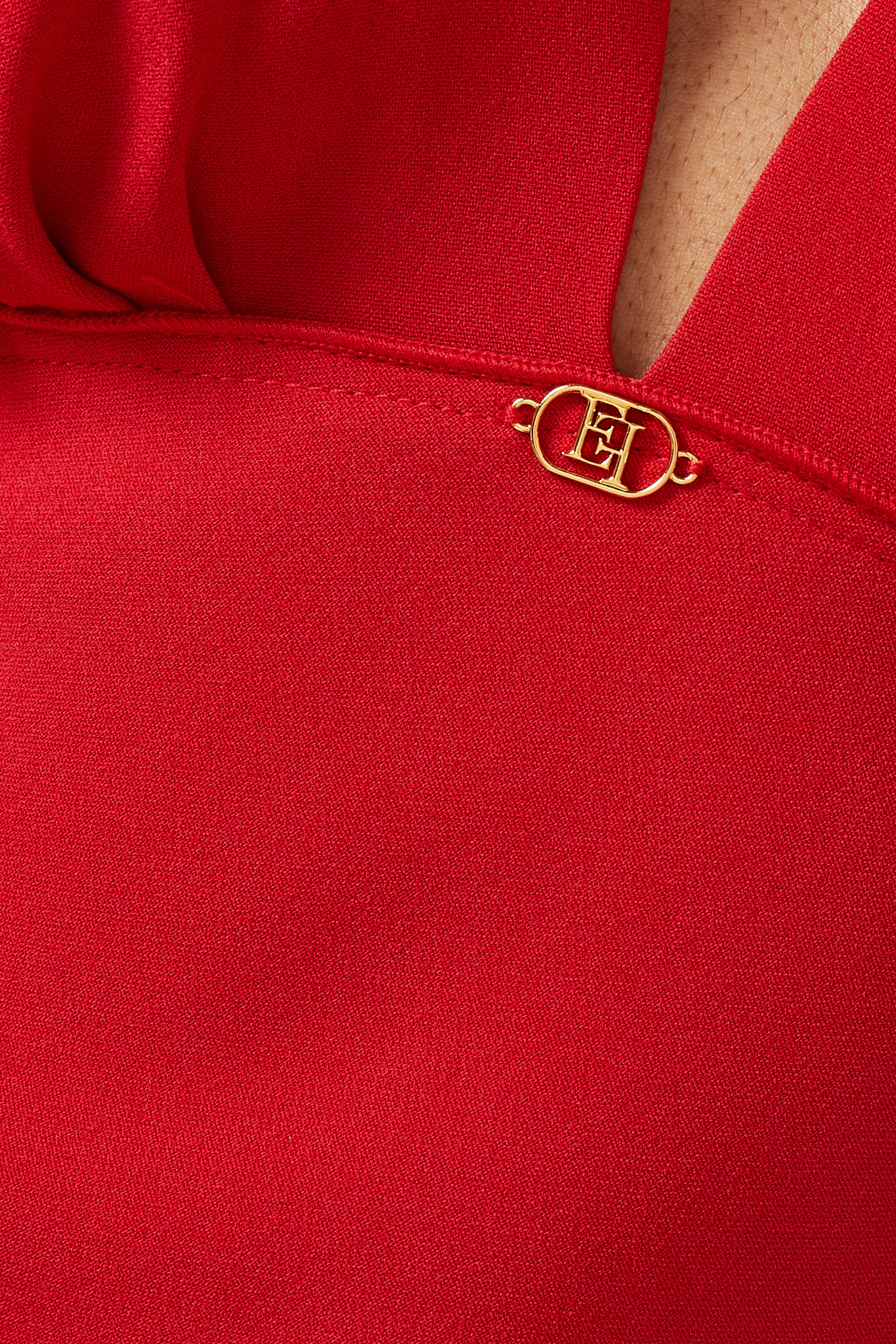 Buy Elisabetta Franchi Red Flowing Midi Dress in Crpe For Women Online |  Ounass Saudi