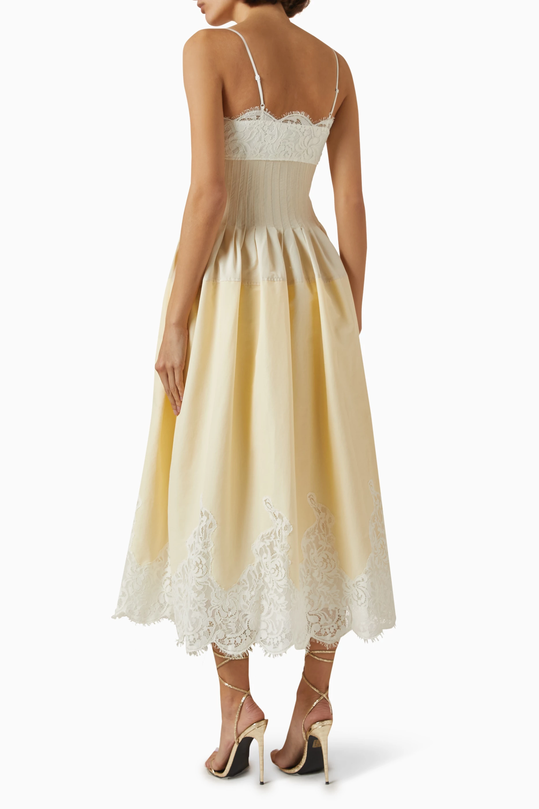 simkhai lilianna poplin lace midi dress Lilianna Cotton Lace Midi Dress  SIMKHAI