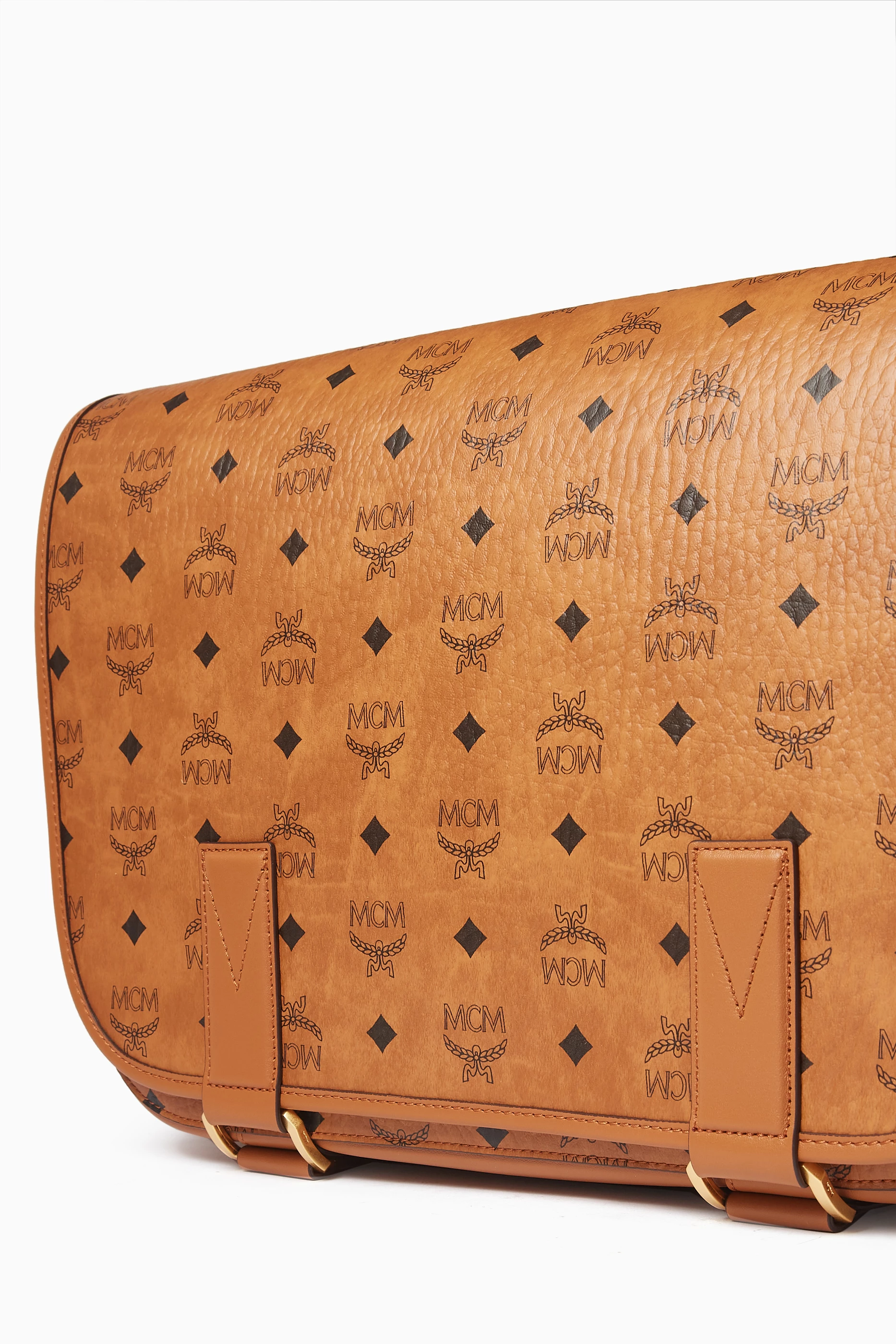 Buy MCM Brown Medium Aren Messenger Bag in Visetos For Men